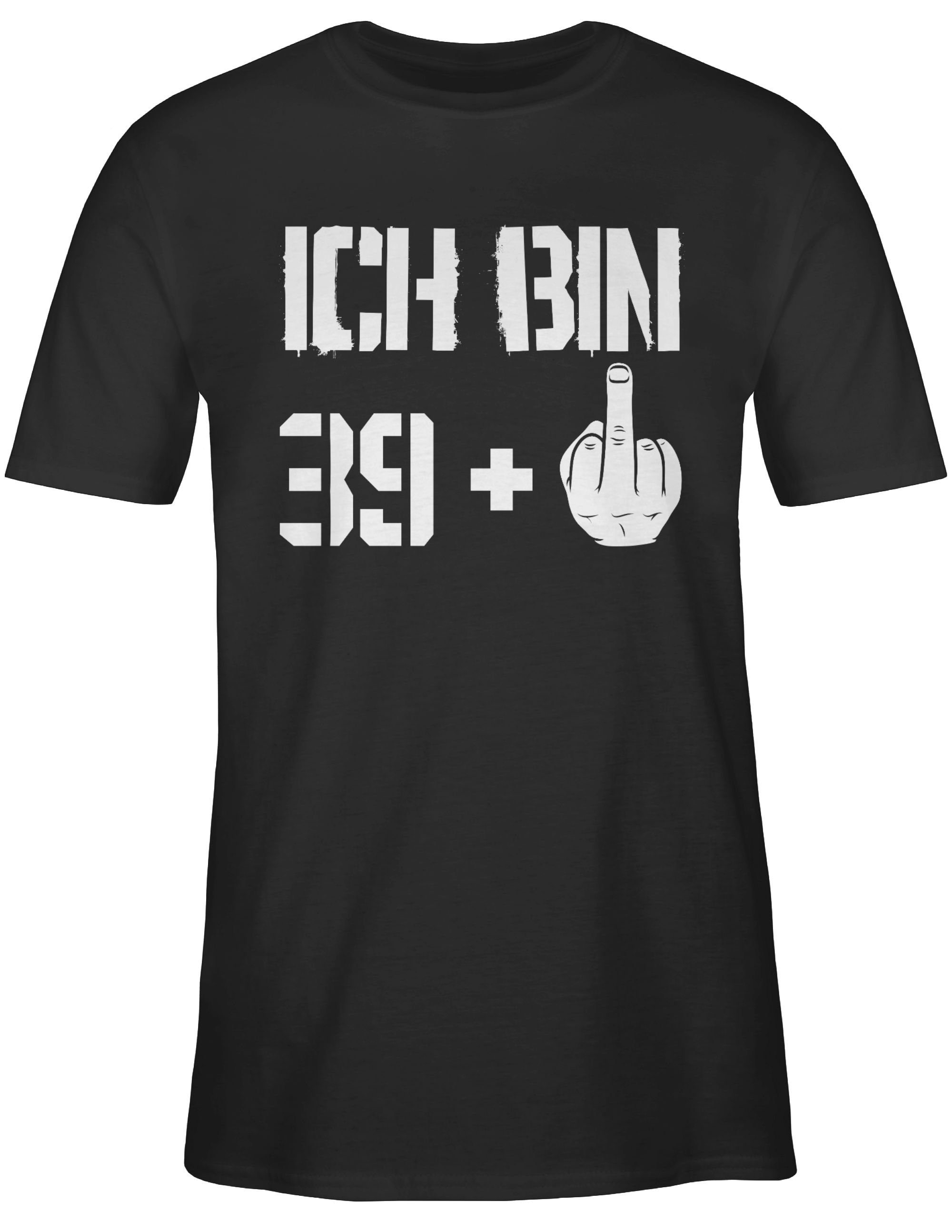 Shirtracer T-Shirt Ich bin neununddreißig + Schwarz Geburtstag 40. 1