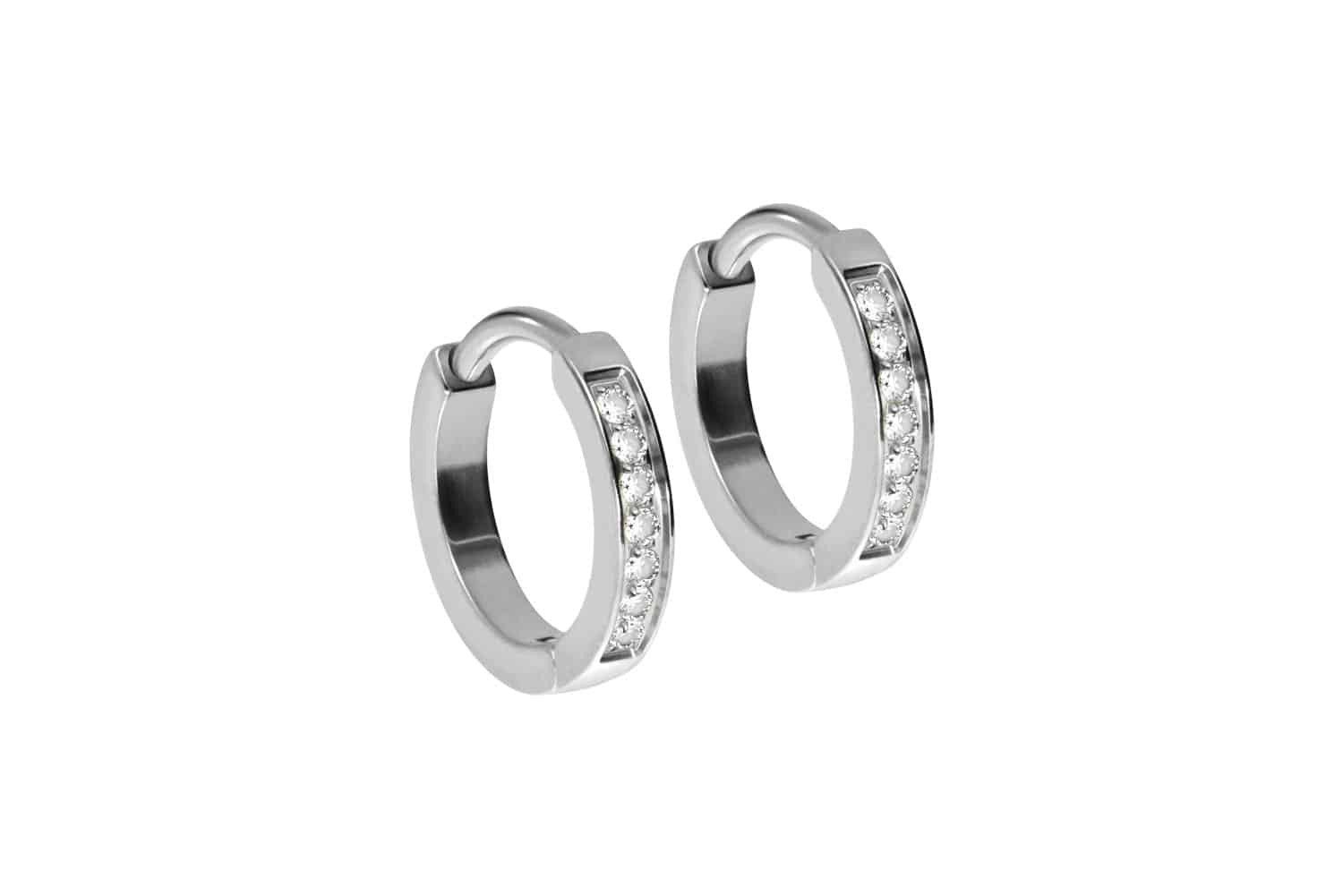 FILANGO Piercing-Set Titan Ohrclicker Creolen EINGEFASSTE günstig online kaufen