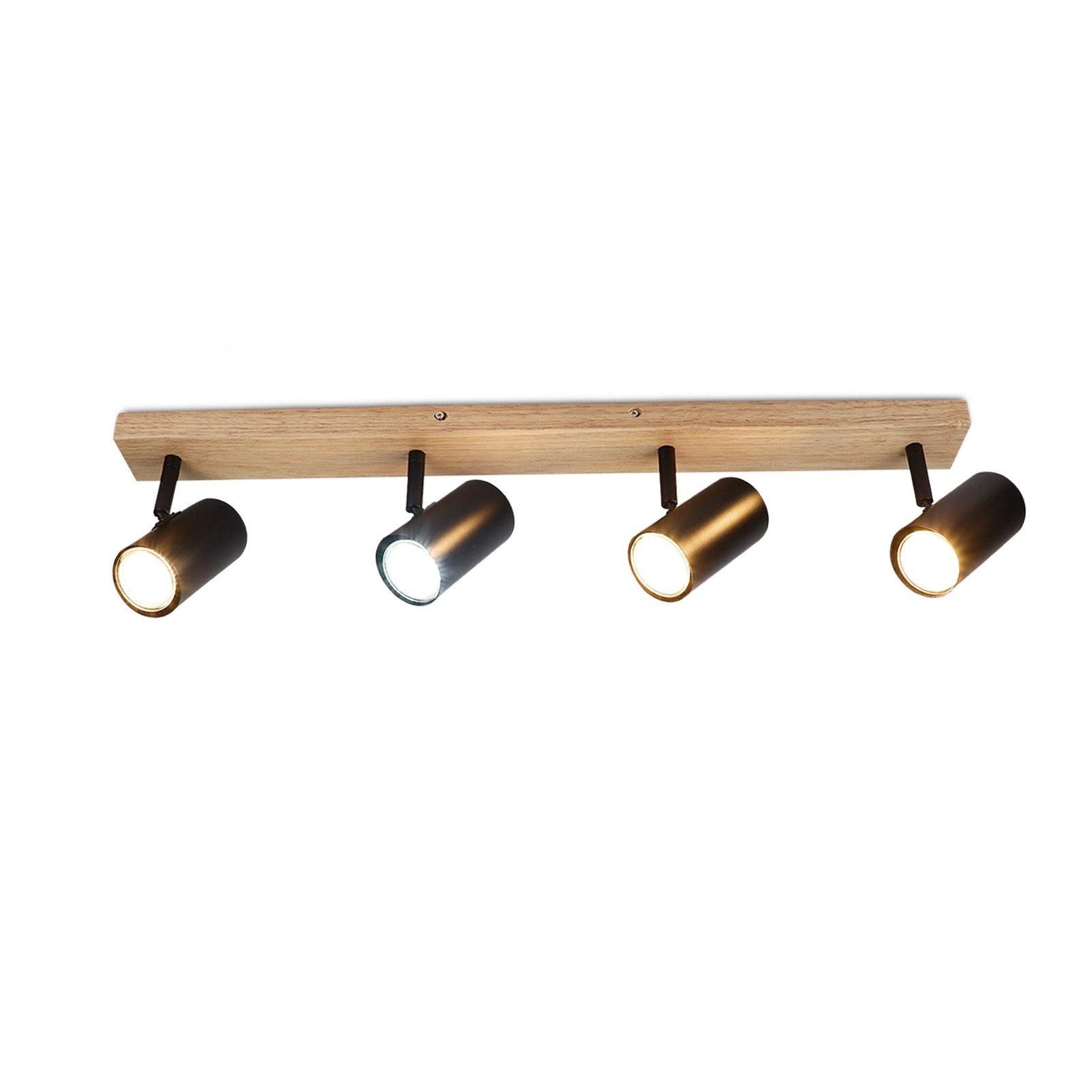 Nettlife Deckenstrahler 4 Flammig Holz Schwarz günstig online kaufen