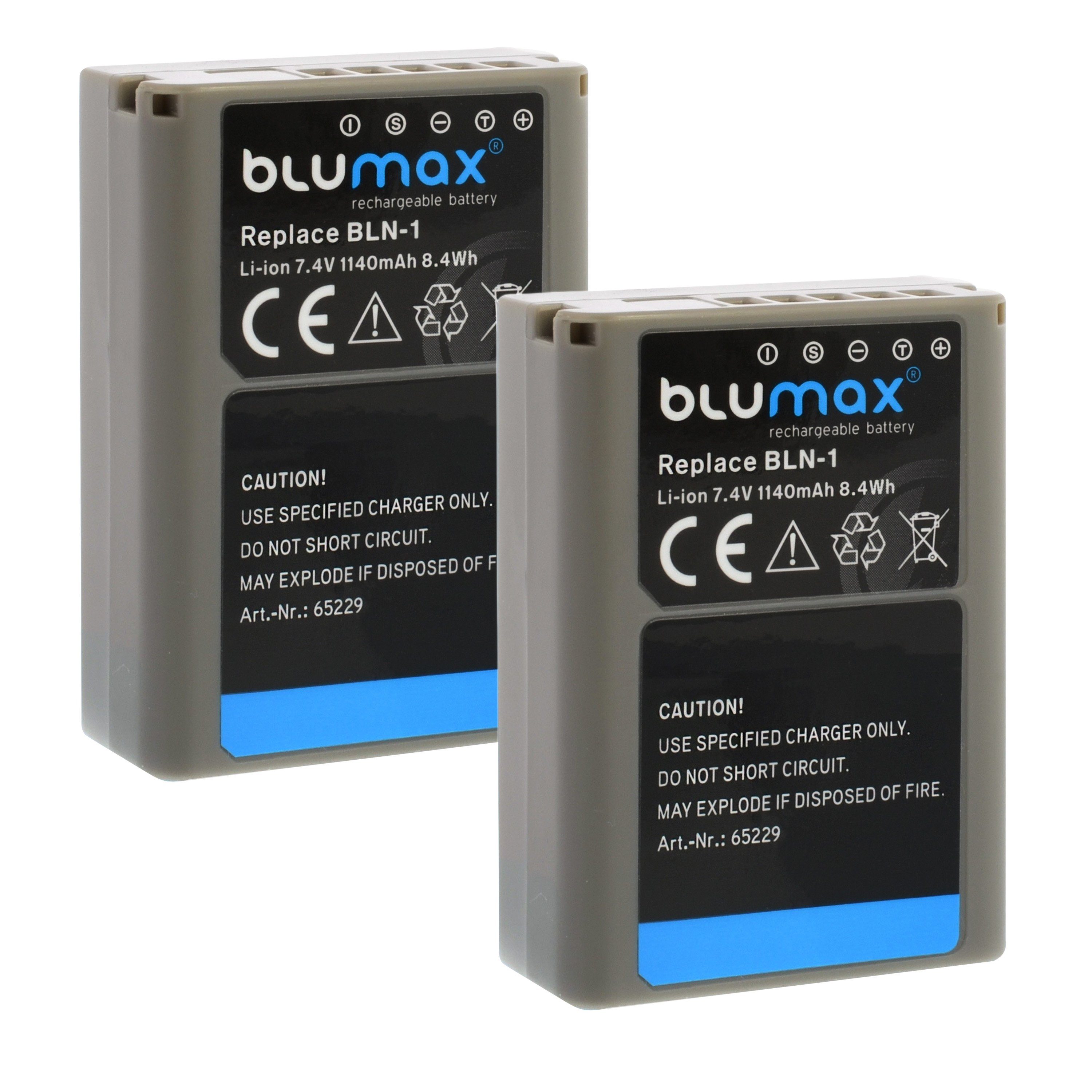 Blumax 2x BLN-1 OM-D E-M1 E-M5 PEN E-P5 PEN-F. 1140 mAh Kamera-Akku