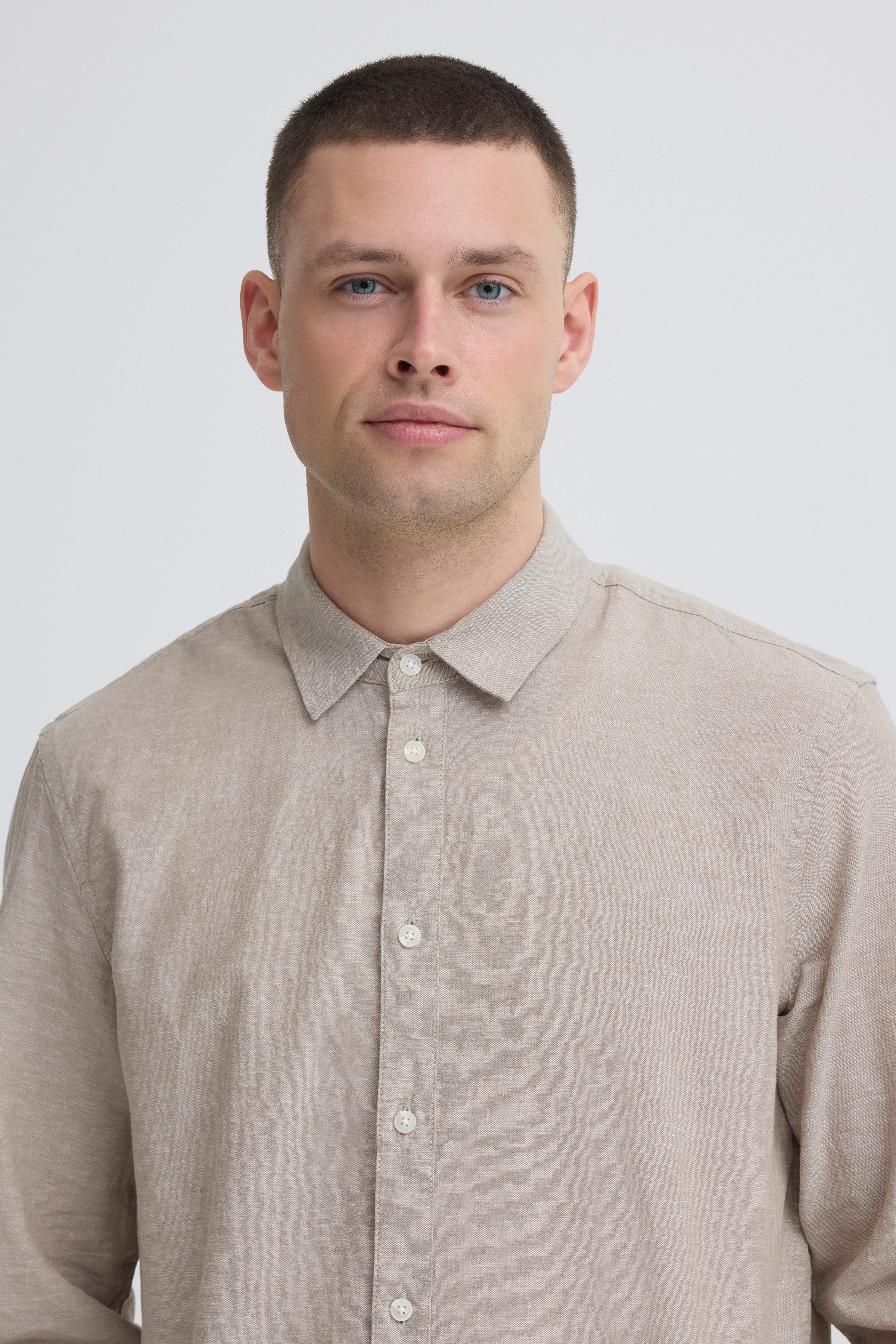 Blend Langarmhemd BHABAN SHIRT PP NOOS mit normalem Hemdkragen, Regular Fit, in Leinenoptik
