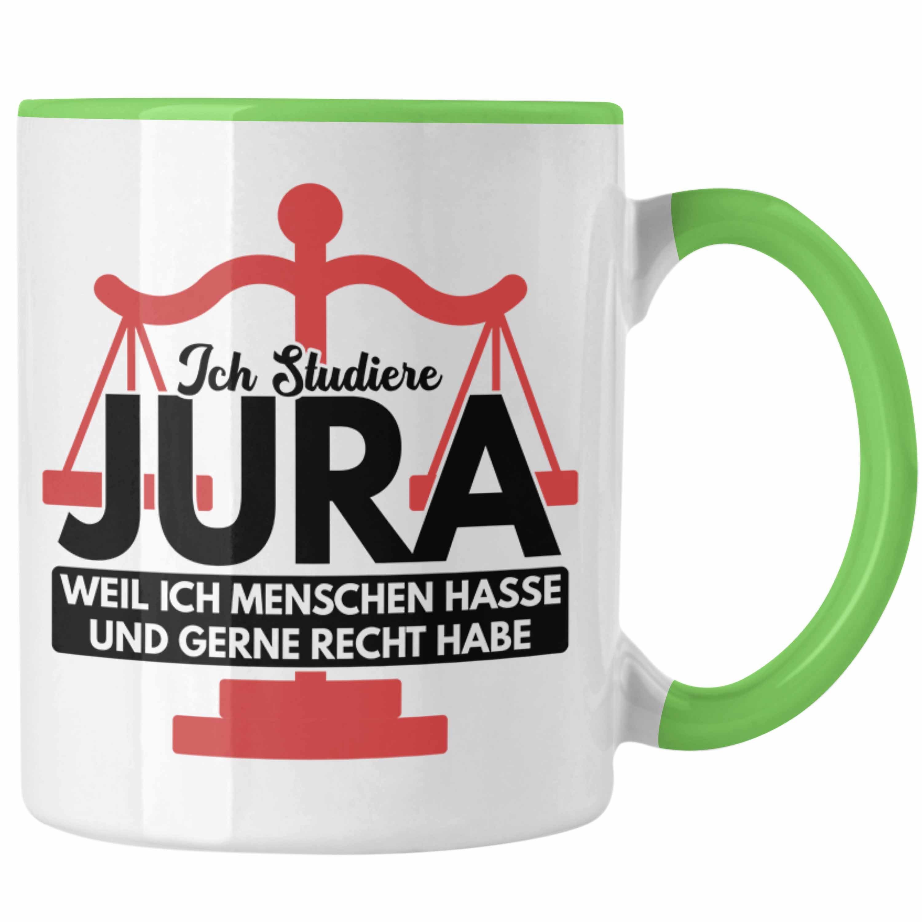 Trendation Tasse Trendation - Jura Tasse Geschenk Spruch Jurist Geschenkidee Anwalt Jur Grün