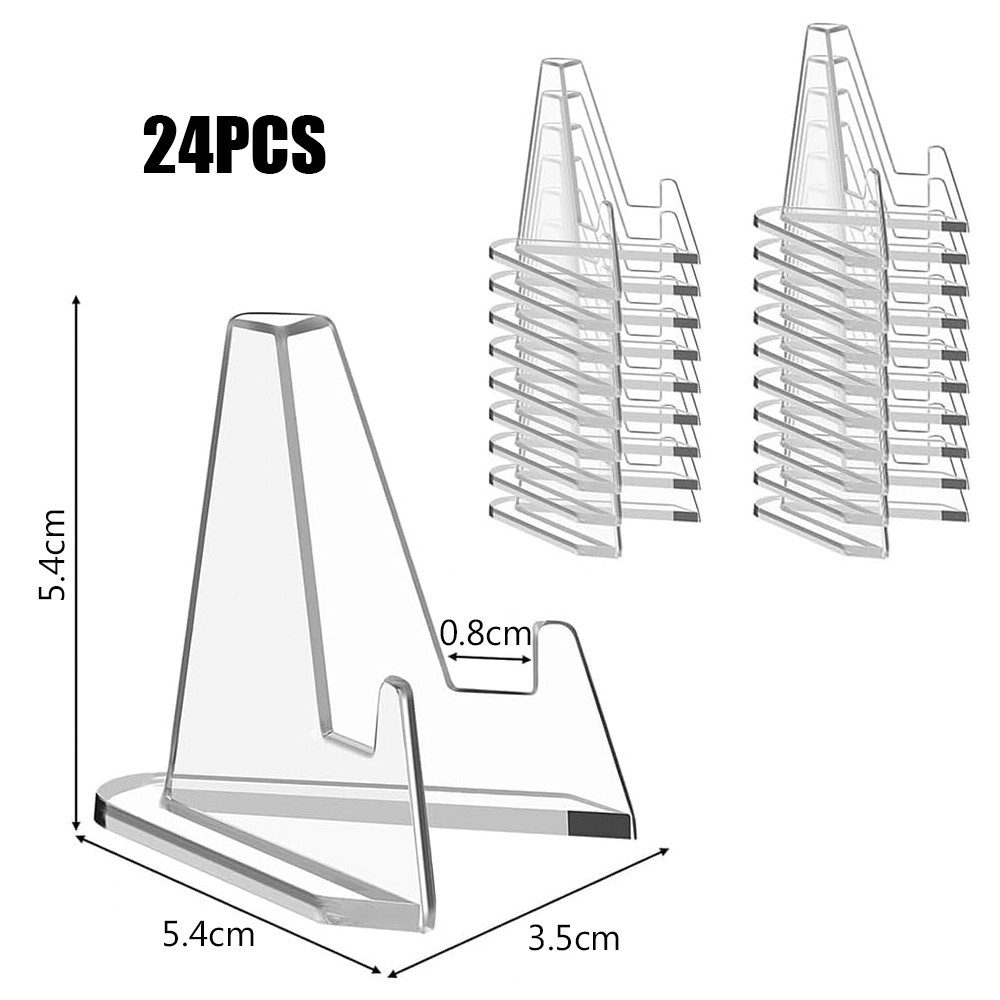 TUWENA Tischkartenhalter 24 Stück Acryl Kartenständer, Mini Transparenter Staffelei Halter, (24-tlg), Kartenständer für Münzen, Taschenuhren, Medaillen, Karten, – Bild 2 von 5