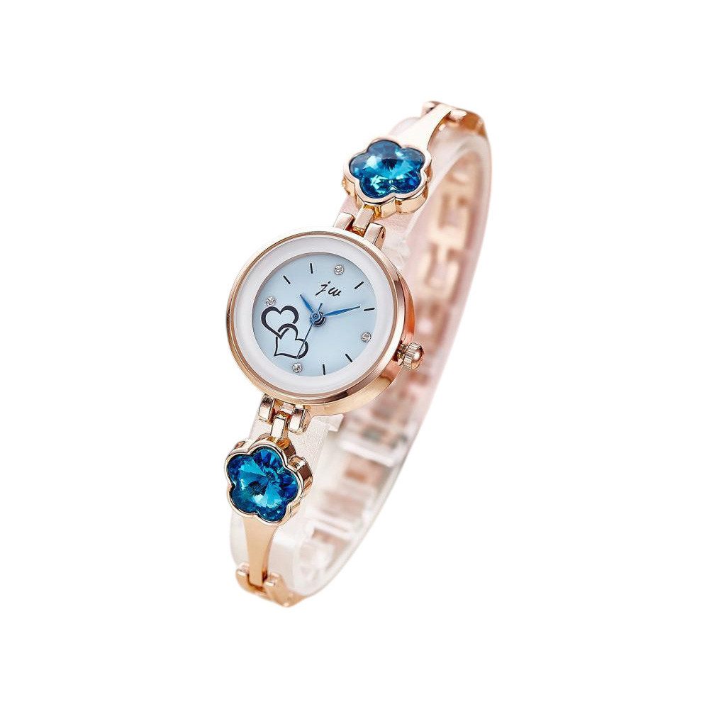 Taffstyle Quarzuhr Damen Armbanduhr Damen Mädchen Uhr Herzen und Kristall Kleeblatt, (Mädchen Uhr Damen Fashion Armbanduhr mit Herzen und Kleeblatt Kristallen)
