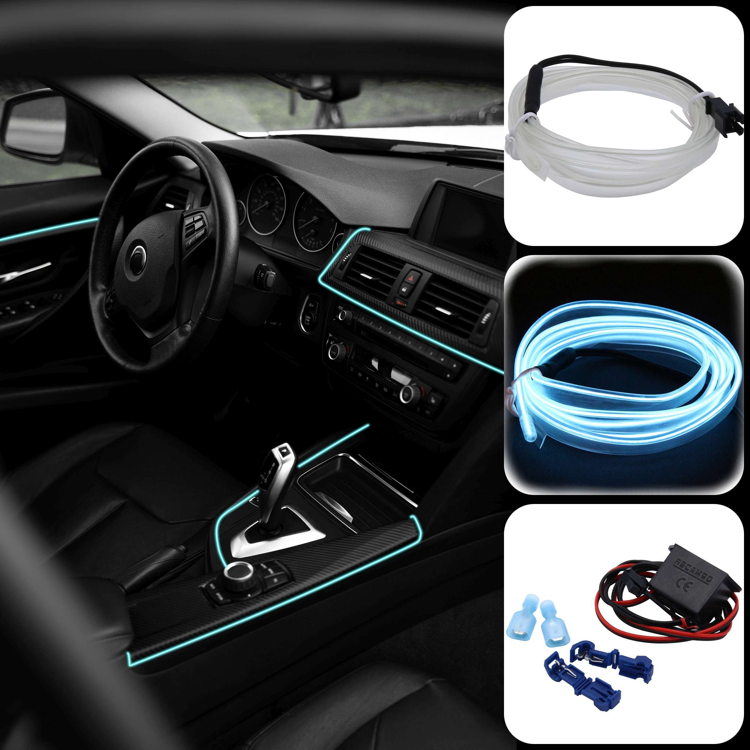 RECAMBO LED-Stripe-Profil Innenraumbeleuchtung Auto, Ambiente Beleuchtung, günstig online kaufen