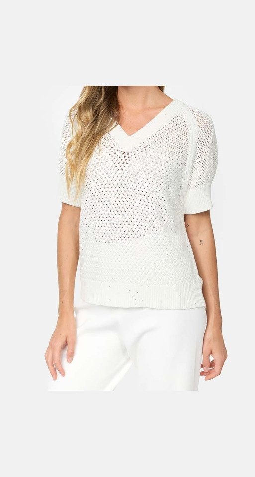 CATNOIR Wollpullover Pullover halbarm CATNOIR weiß