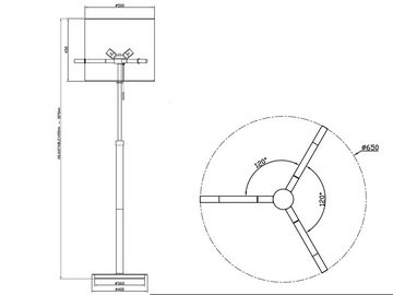 meineWunschleuchte LED Stehlampe, LED wechselbar, Warmweiß, dimmbar-e Design-klassiker Lampe für Ecke, höhenverstellbar 145-187