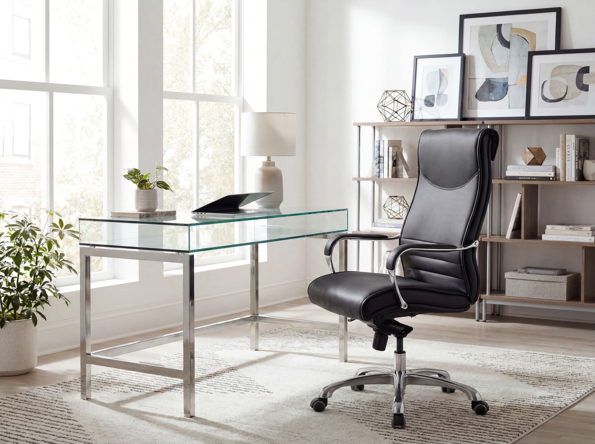 FINEBUY Chefsessel Bürostuhl BIGBOSS Kunstleder ergonomisch Drehstuhl 150 kg (Bürostuhl BIGBOSS Bezug Kunstleder Schwarz 150 kg), XXL Schreibtischstuhl, Drehstuhl mit Armlehnen