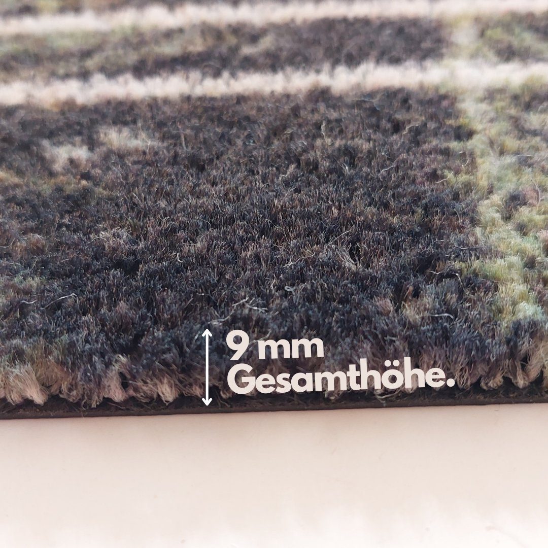 Mad about Mats Fußmatte Outdoor & Indoor, bedruckt mit Dackel, hereingedackelt, braun, robust & strapazierfähig, maschinenwaschbar bei 30° 50 x 75 cm