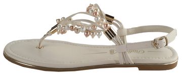 Buffalo CAPRI PEARL Riemchensandale, Sommerschuh, Sandalette, Zehensteg, mit Zierperlen