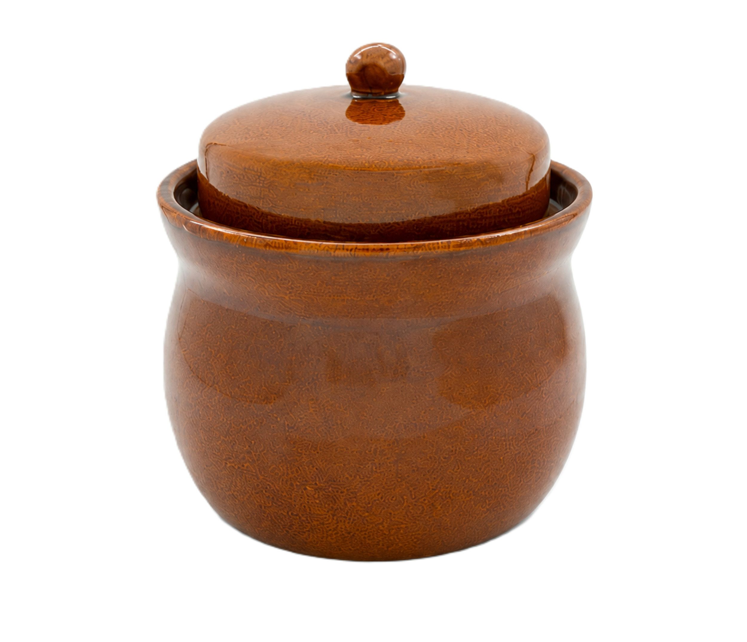 KERAZO Fermentationsglas KERAZO 2L Gärtopf Sauerkrauttopf Gurkentopf Rumtopf inkl. Deckel+Stein, Keramik