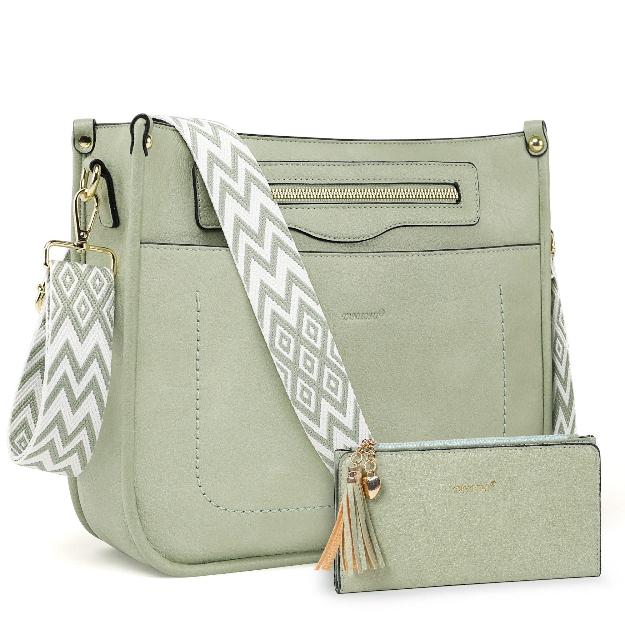 Umhängetasche Damen Handtasche mittelgroß Crossbody Bag Mit Geldbörse