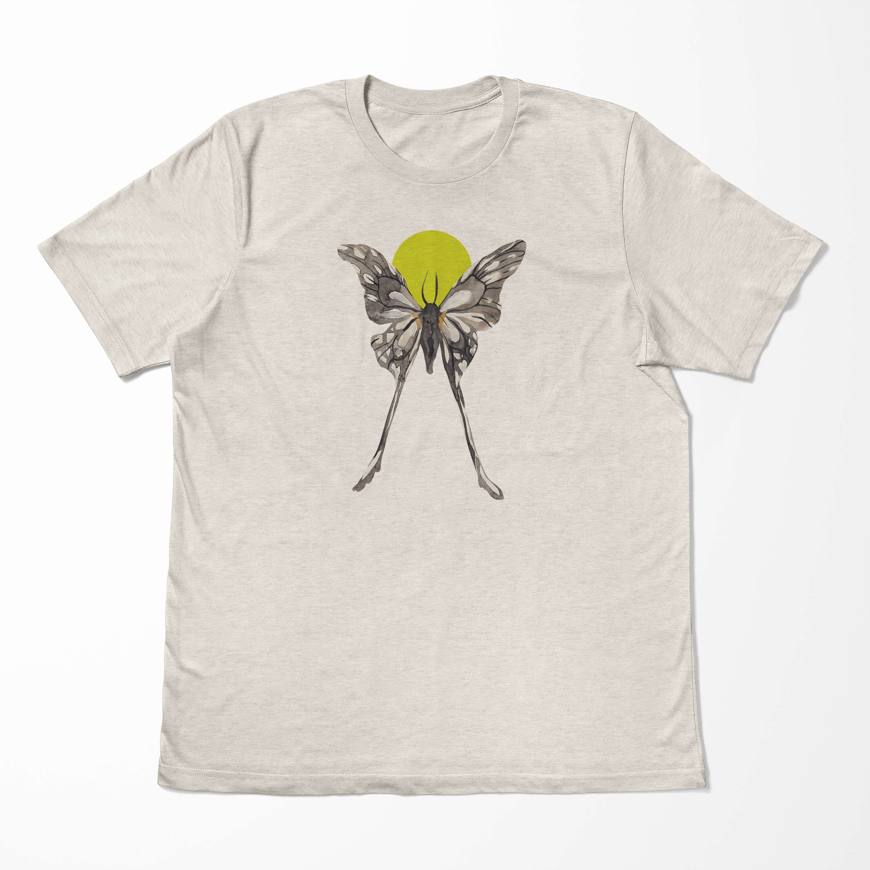 Sinus Art T-Shirt Motiv Herren T-Shirt (1-tlg) Nachhaltig Bio-Baumwolle Farbe 100% Ökomo Schmetterling Shirt Aquarell Organic