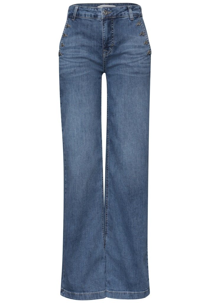 STREET ONE Jogginghose Style Emee Wide Leg.hw.mid blu