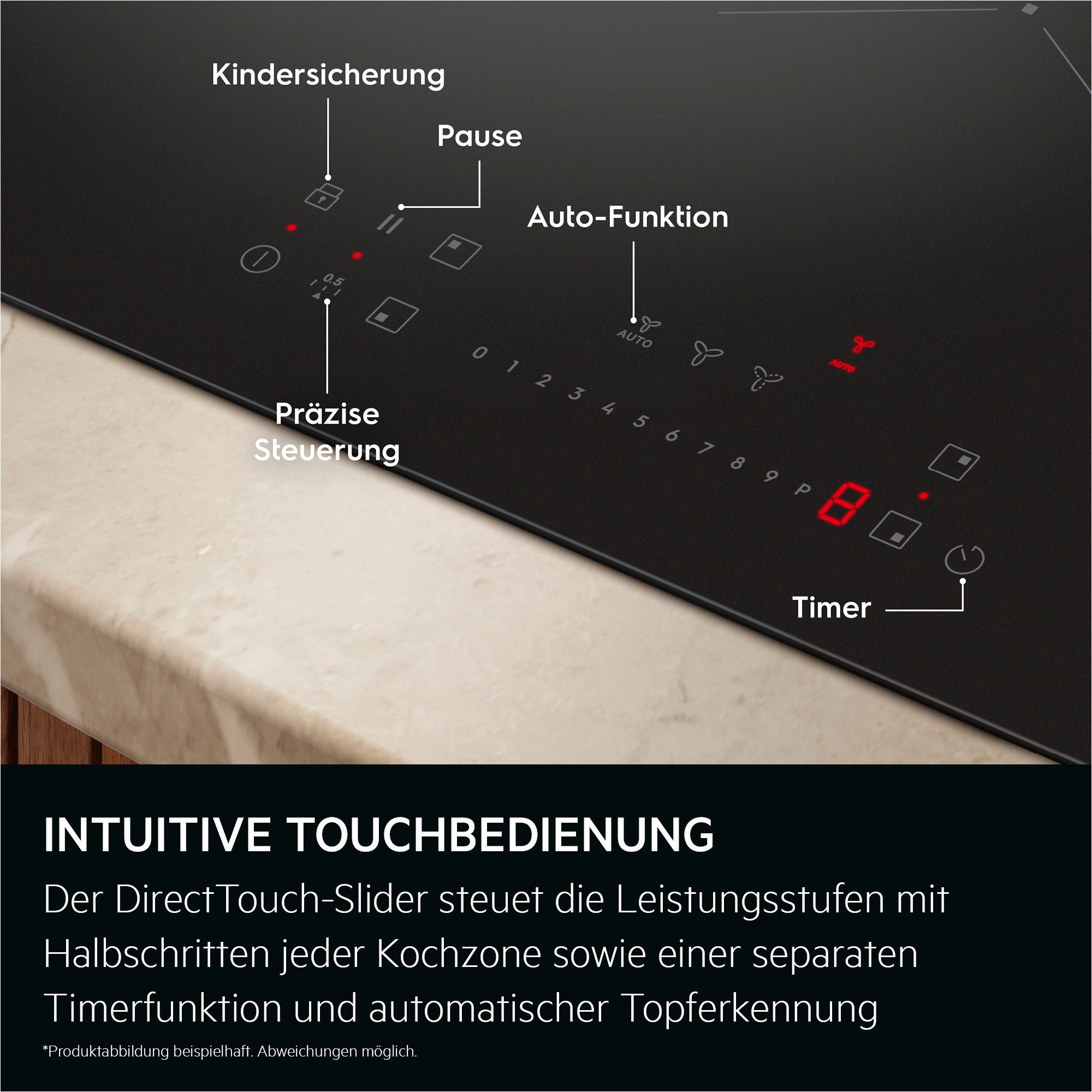AEG Kochfeld mit Dunstabzug 5000 TT84CA0FRB, Induktionskochen mit integr. Dunstabzug: frische Luft, Made in Germany