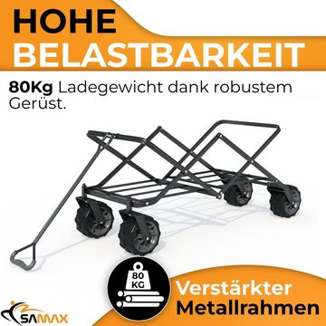 SAMAX Bollerwagen Faltbarer Bollerwagen Offroad - Schwarz / Grau