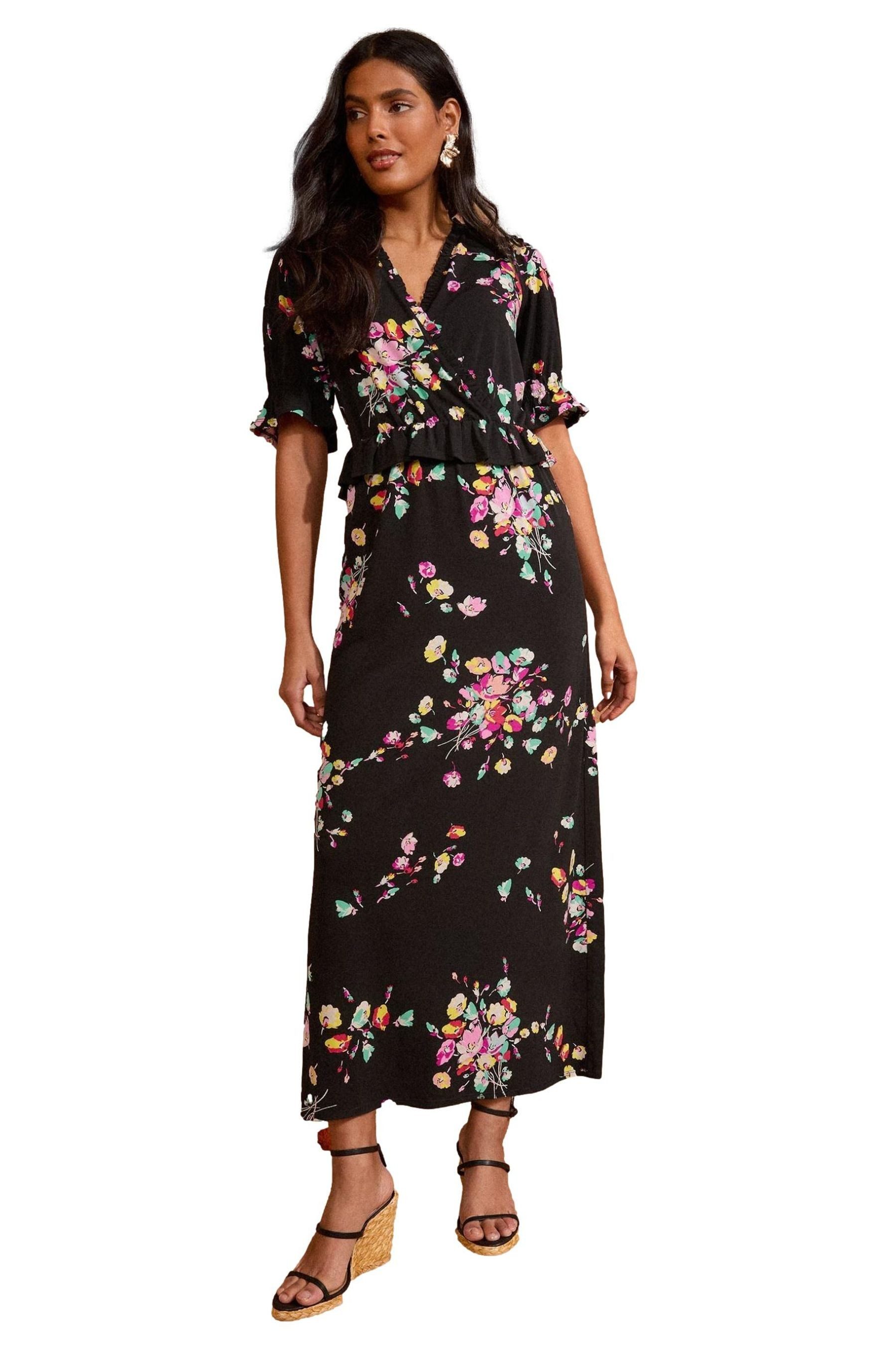 Love & Roses Midikleid Love & Roses Jersey-Midikleid mit Schößchen Petite (1-tlg)