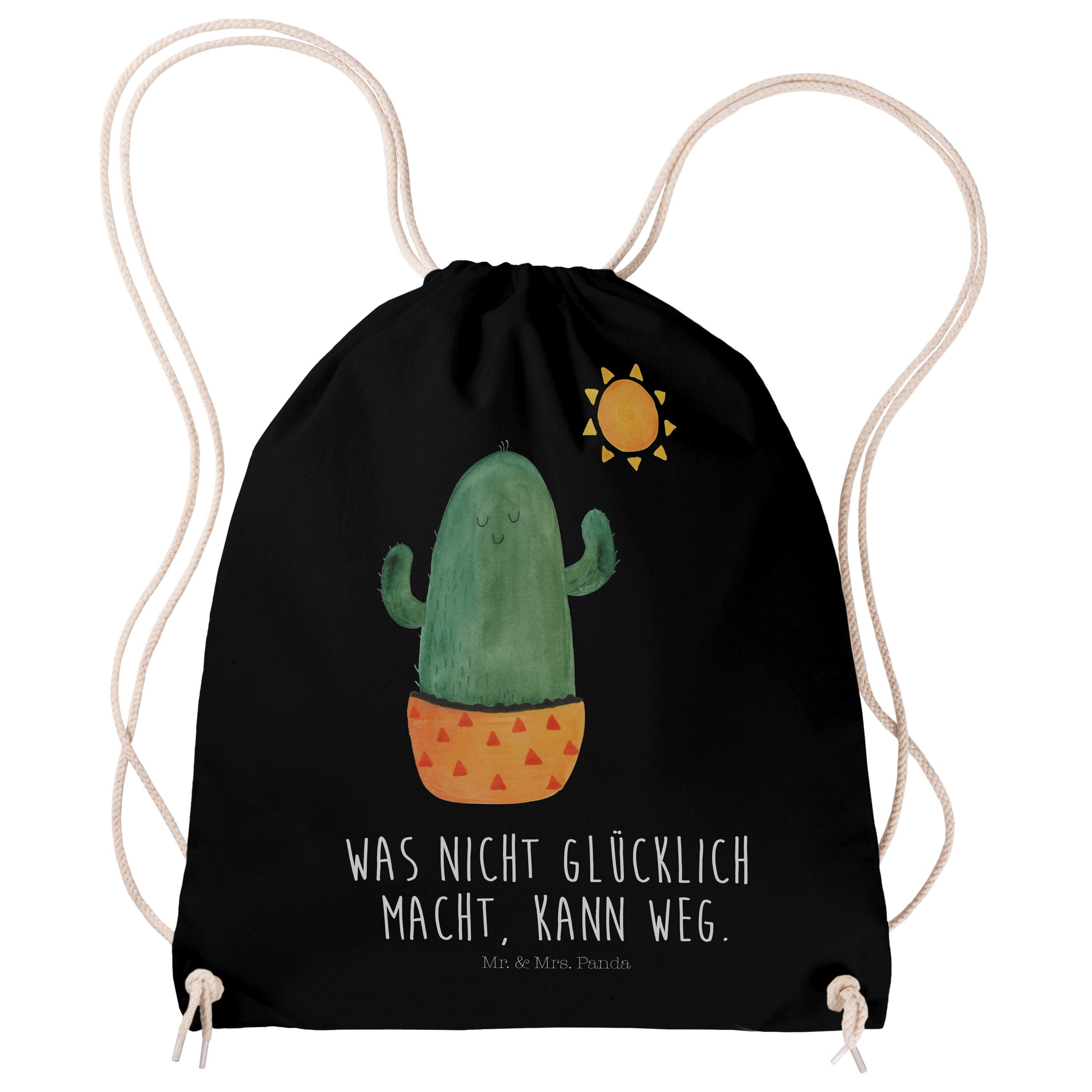Sporttasche Kaktus Sonne, Jutebeutel, Schwarz, stoff rucksack, Glück, Säckchen, w
