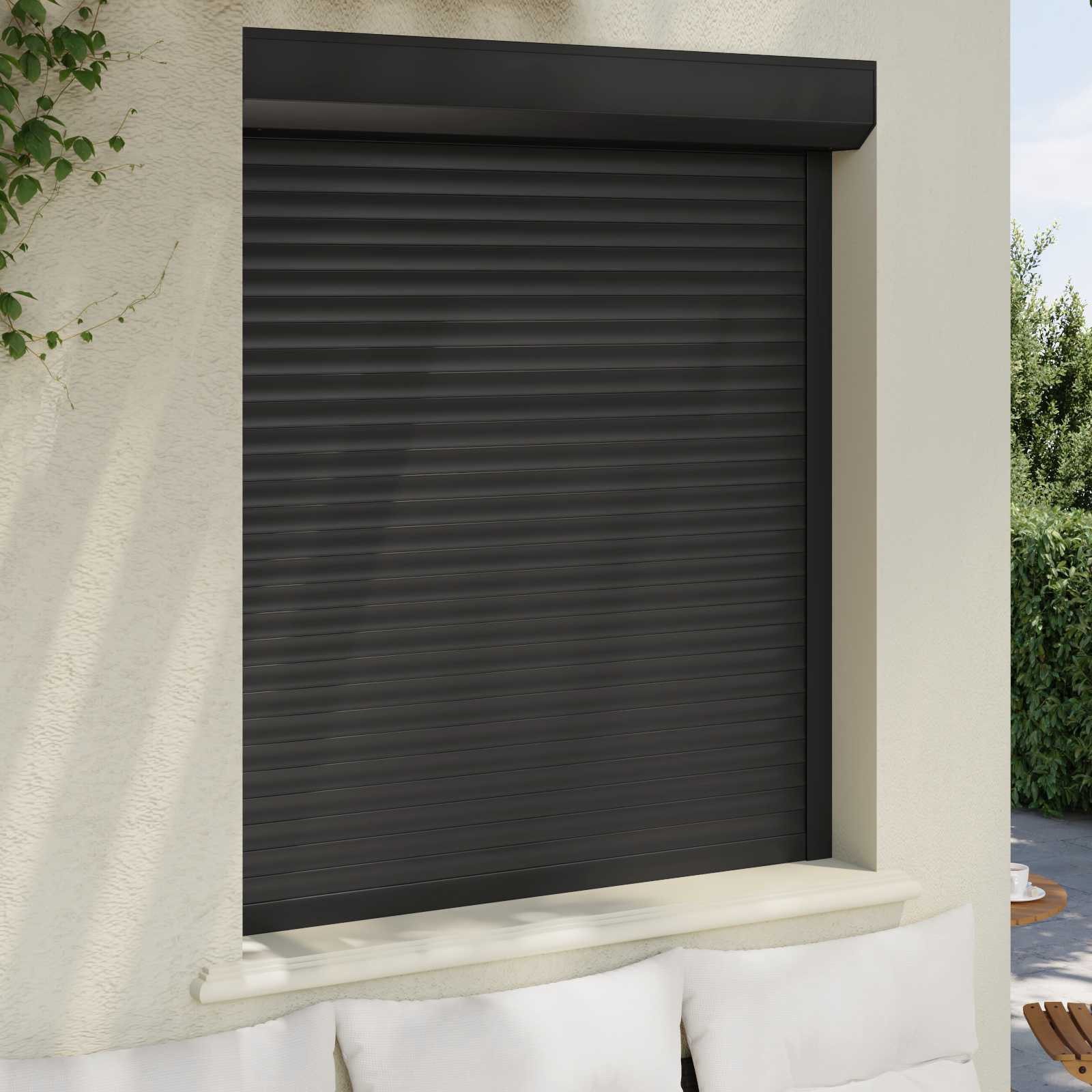 vidaXL Fensterladen Rollladen Anthrazit 110 x 130 cm Aluminium und Polyurethan, BxH: 14x130 cm, (1-St)