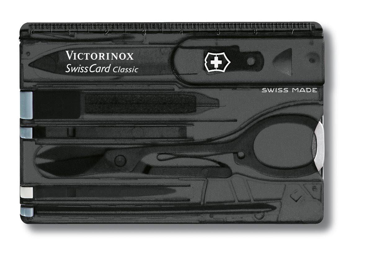 Victorinox Taschenmesser Swiss Card Classic, transparent schwarz