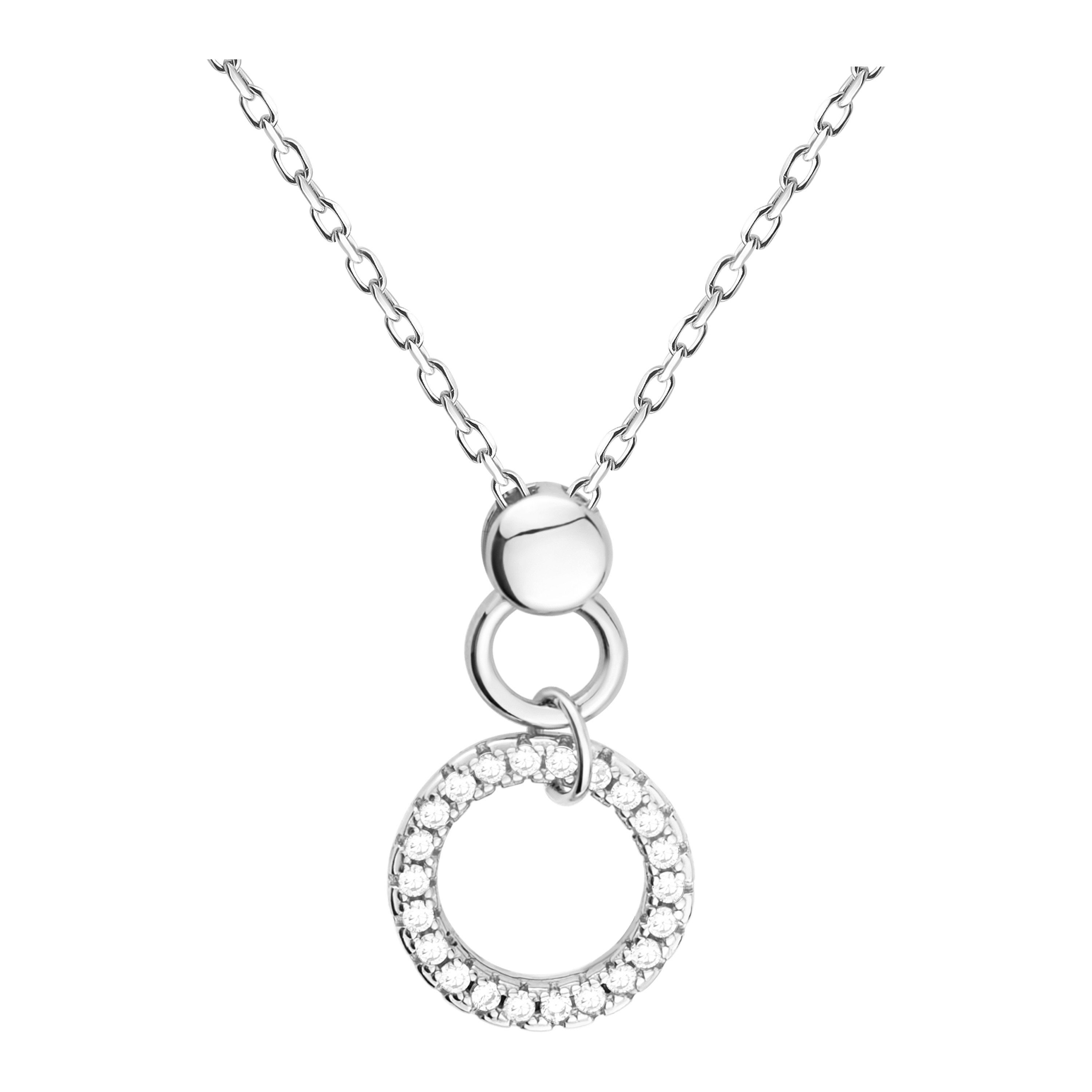 Sofia Milani Kette mit Anhänger Kreis, 925 Silber Damen Schmuck