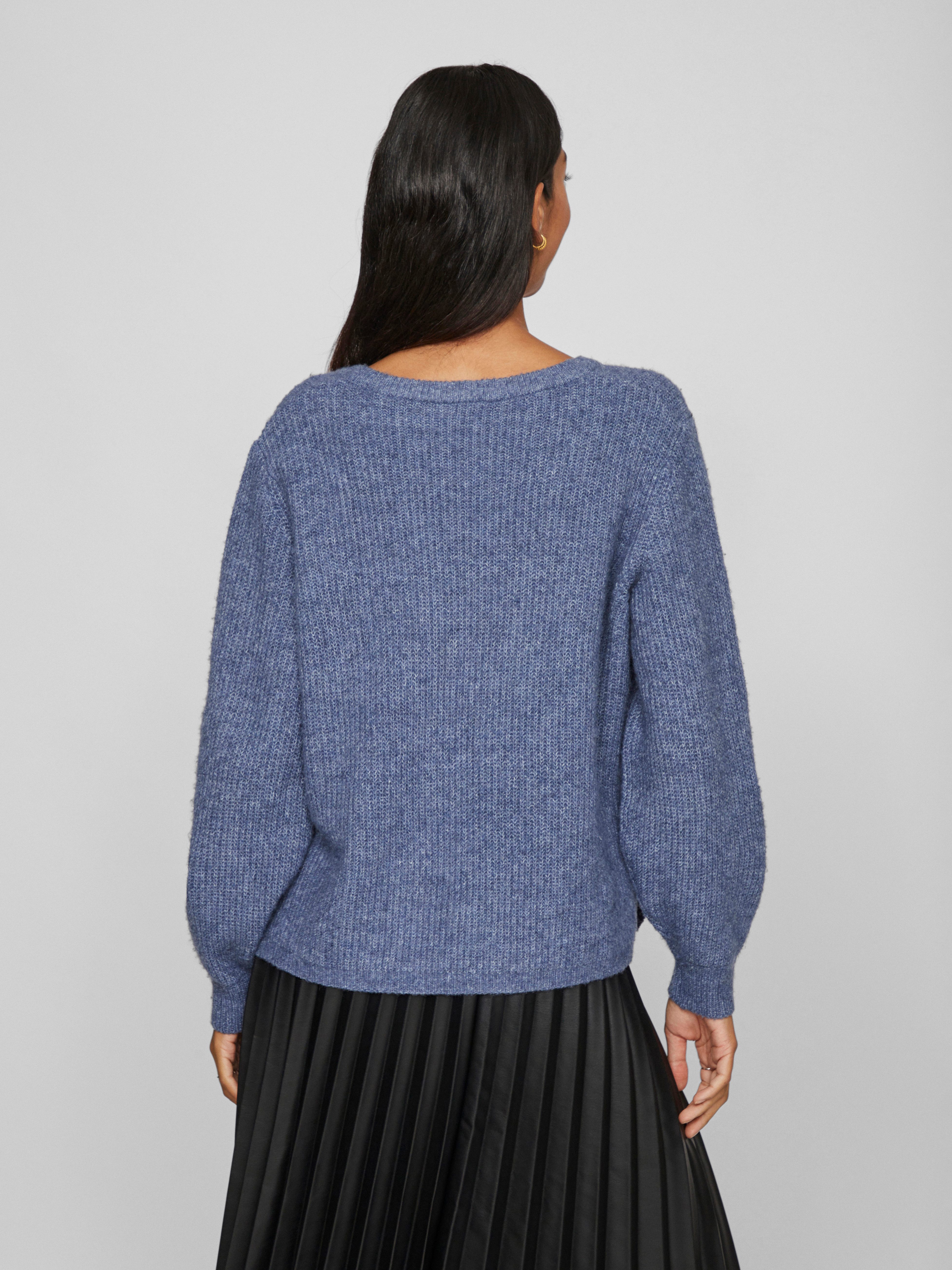Vila V-Ausschnitt-Pullover VIBELUNA V-NECK REV L/S günstig online kaufen