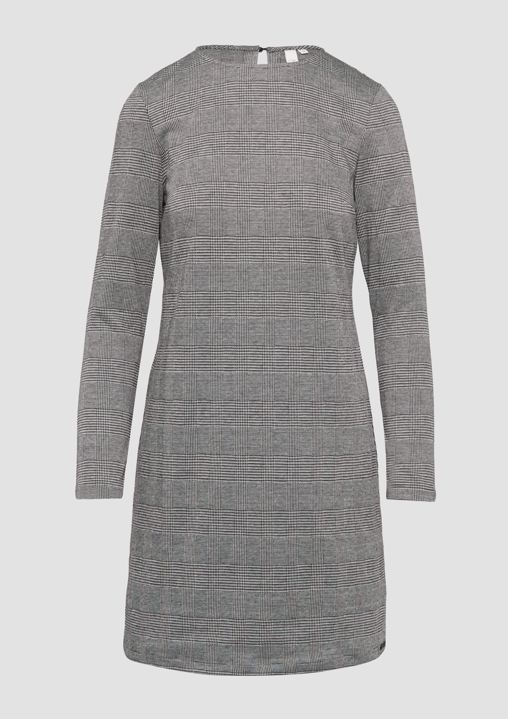 QS Minikleid Kleid Kurzes gemustertes Kleid aus Interlockjersey