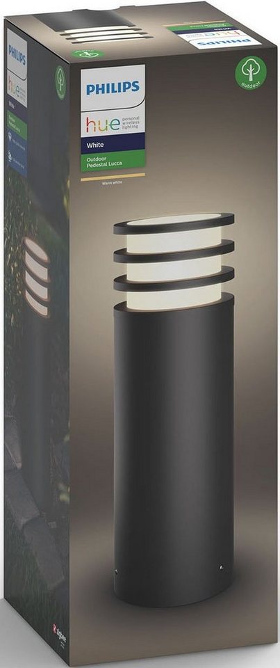 Philips Hue LED Sockelleuchte Lucca, Dimmfunktion, Farbsteuerung,  Farbwechsel, Leuchtdauer einstellbar, Smart Home, mehrere Helligkeitsstufen,  LED wechselbar, Kaltweiß, Neutralweiß, Tageslichtweiß, Warmweiß, LED  Außenleuchte - smartes LED-Lichtsystem