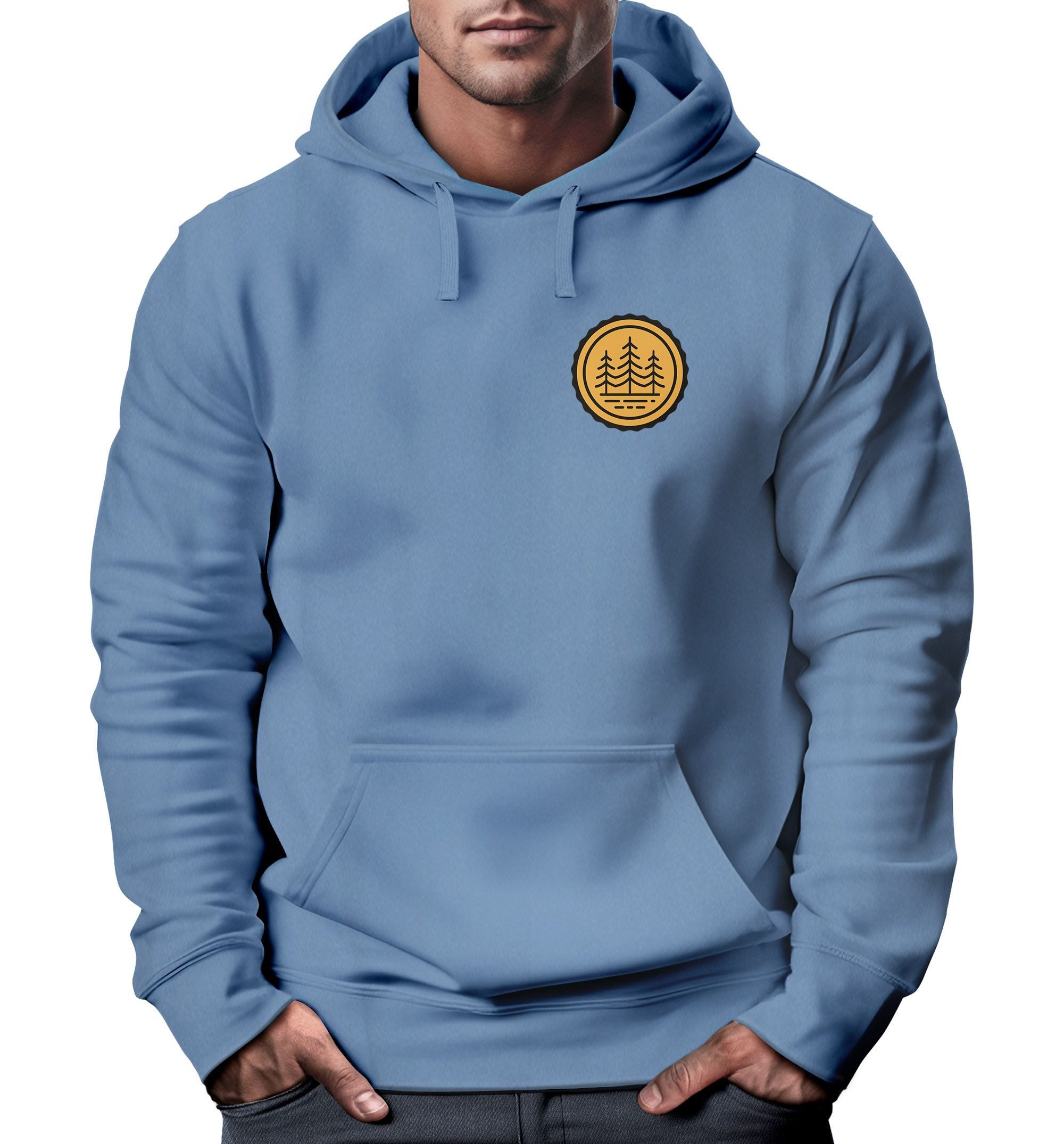 Neverless Hoodie Hoodie Herren Wald Bäume günstig online kaufen