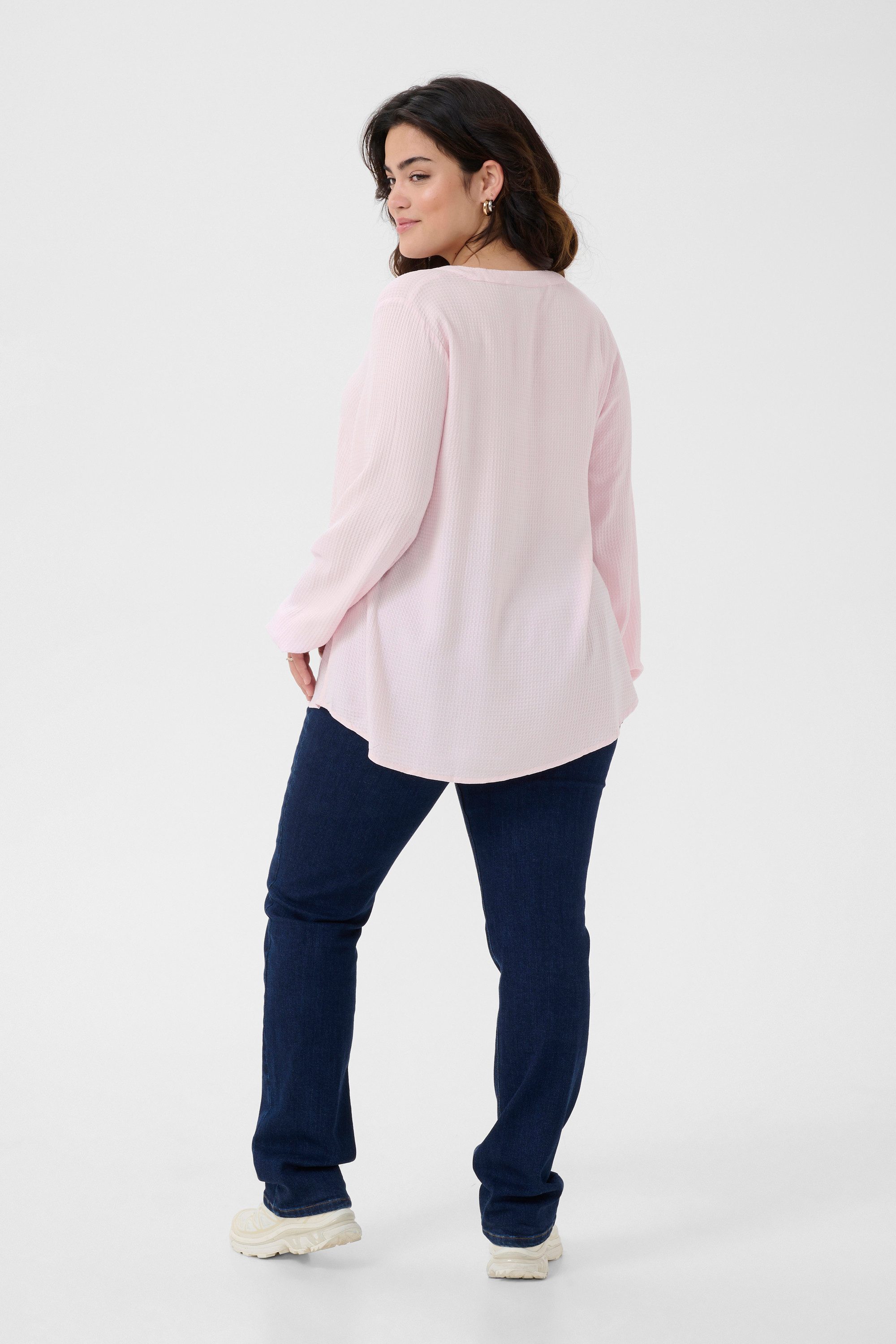 KAFFE Curve Langarmbluse Langarm-Bluse KCmahlena Große günstig online kaufen