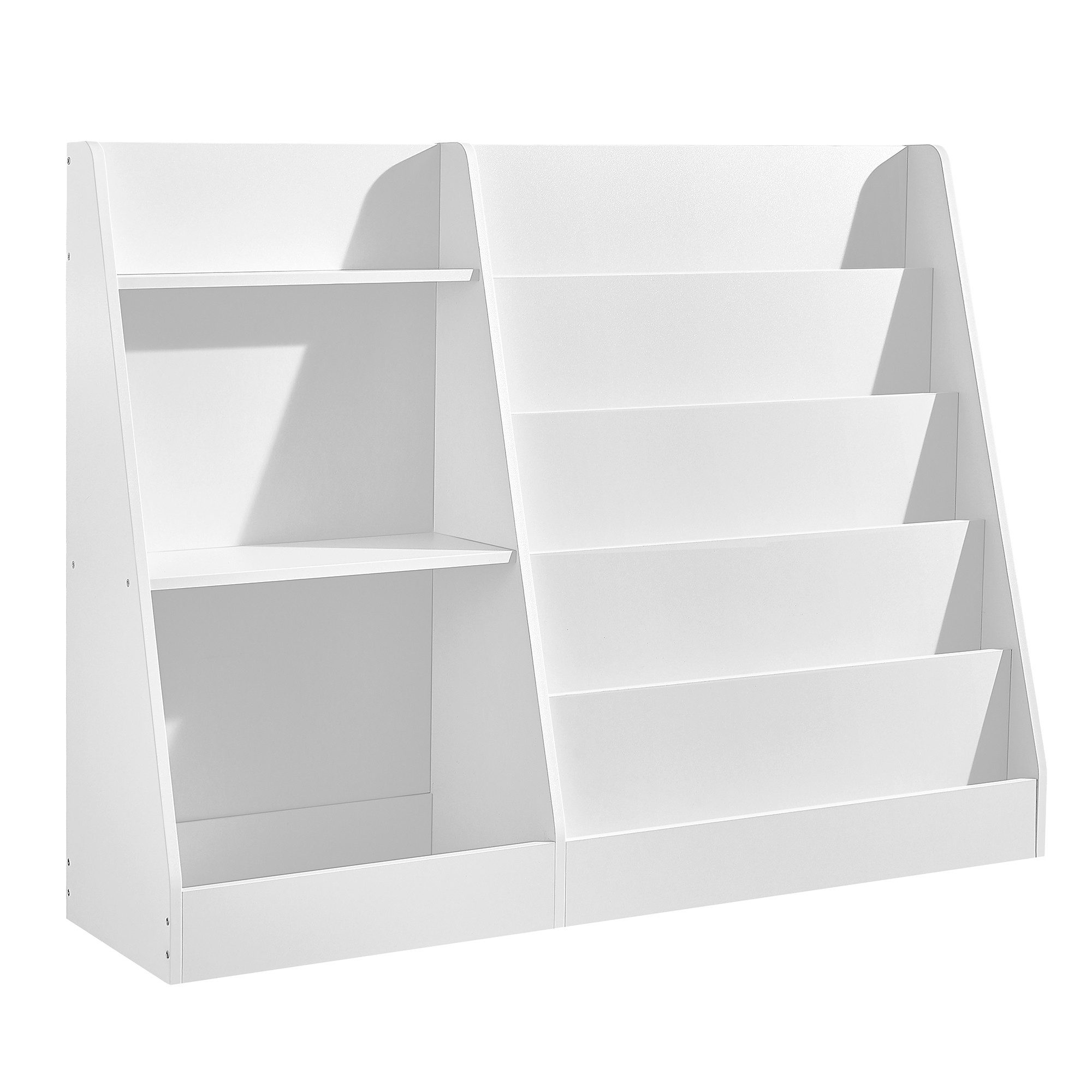 SONGMICS Spielzeugtruhe Kinderregal, Bücherregal, Spiegelregal, Spielzeugregal, Montessori Regal mit 5 Ebenen, 30 x 103,6 x 80 cm