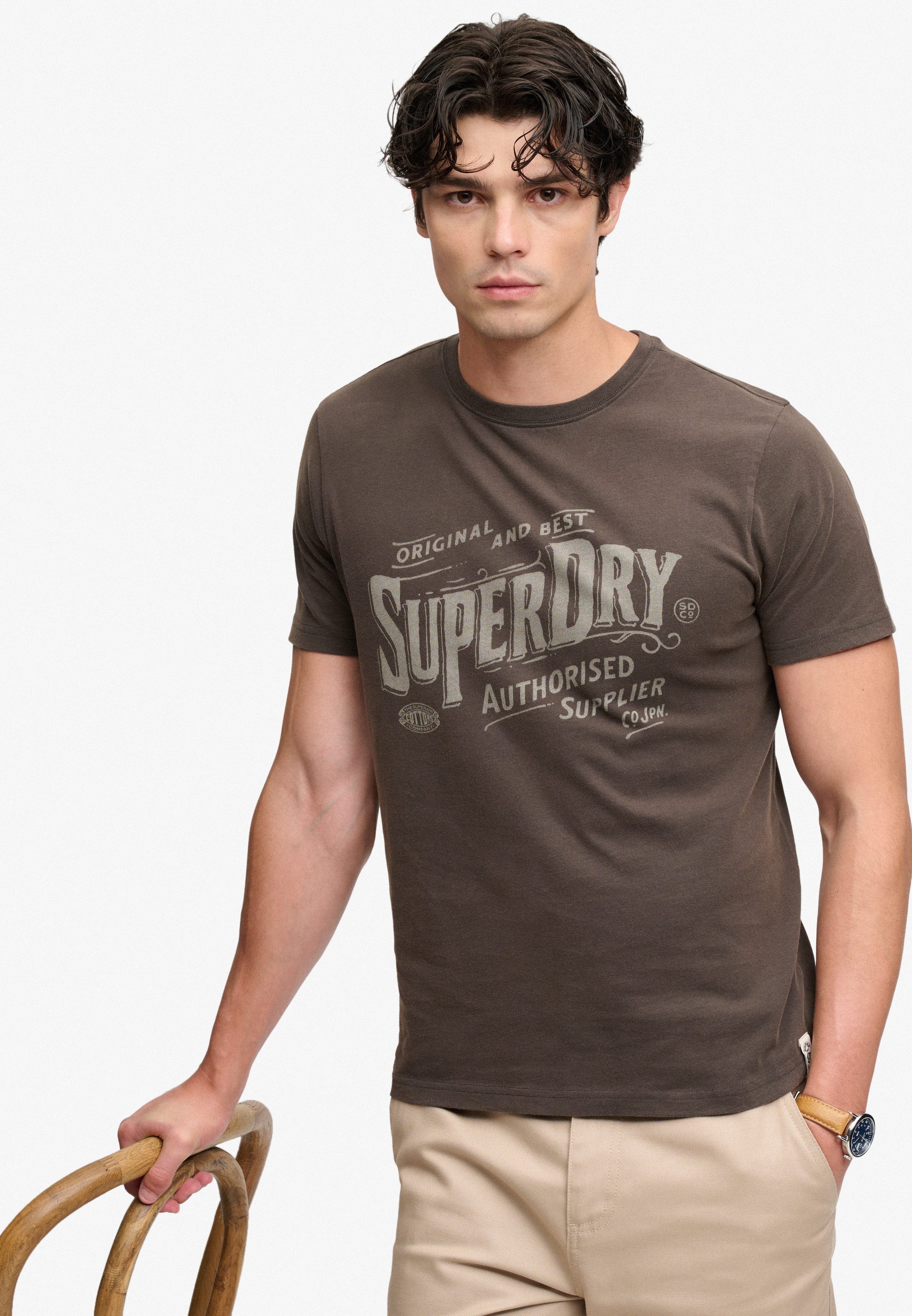 Superdry Rundhalsshirt VINTAGE WORKWEAR PRINT TEE Baumwolle, relaxed fit