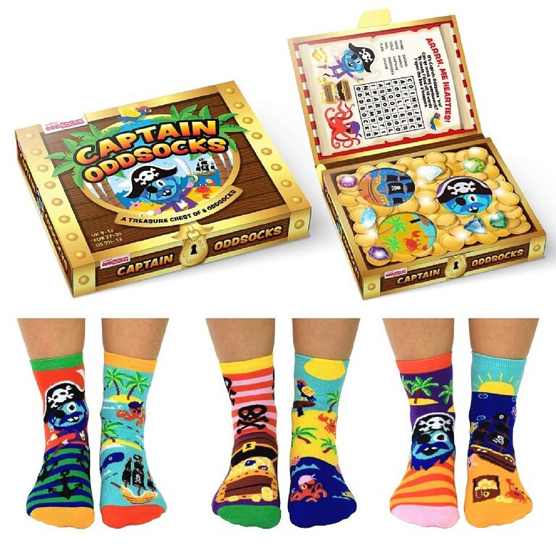 Socken 3 Paar Socken Strümpfe Kinder Gr. 27-30 Oddsocks Seeräuber