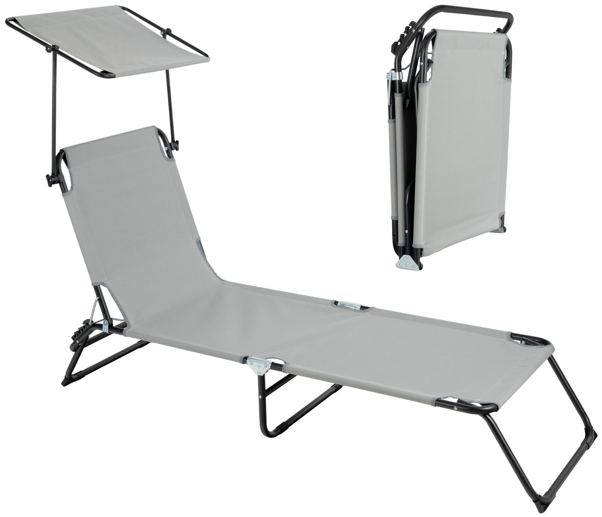 Gartenliege Stagecaptain CS-190 Sonnenliege mit Dach klappbar