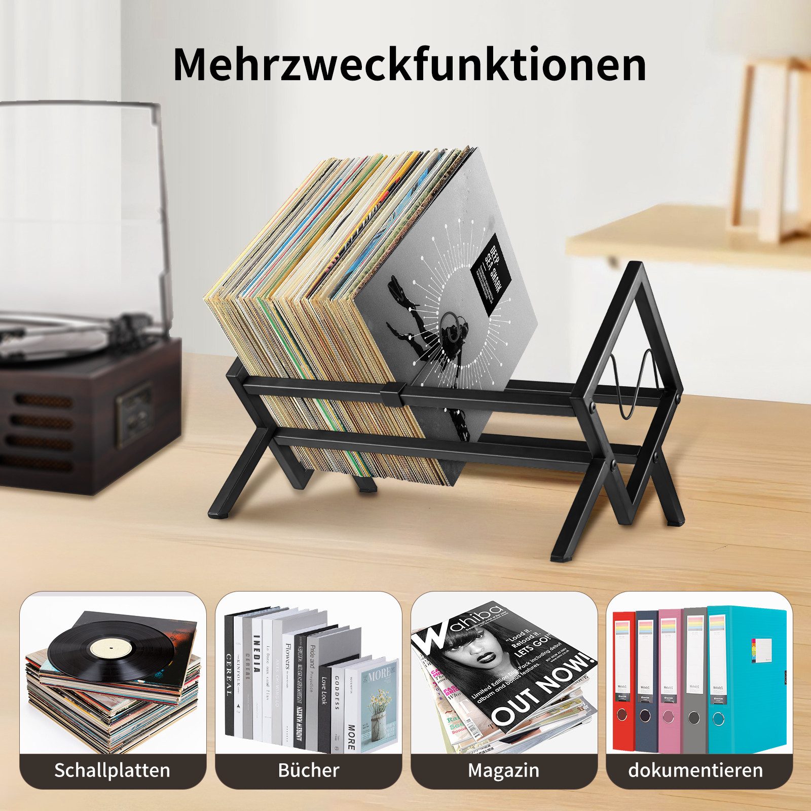 Youyijia Plattenständer Schallplatten Aufbewahrung LP Schallplatten günstig online kaufen