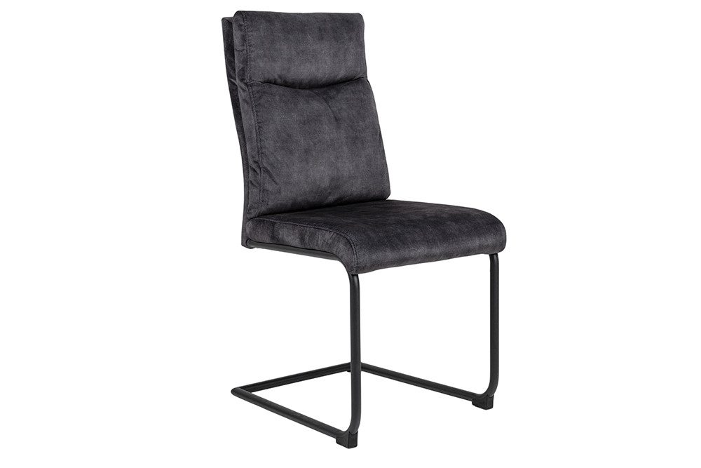 riess-ambiente Freischwinger COMFORT grau, Esszimmer · Samt · Metall · Modern Design