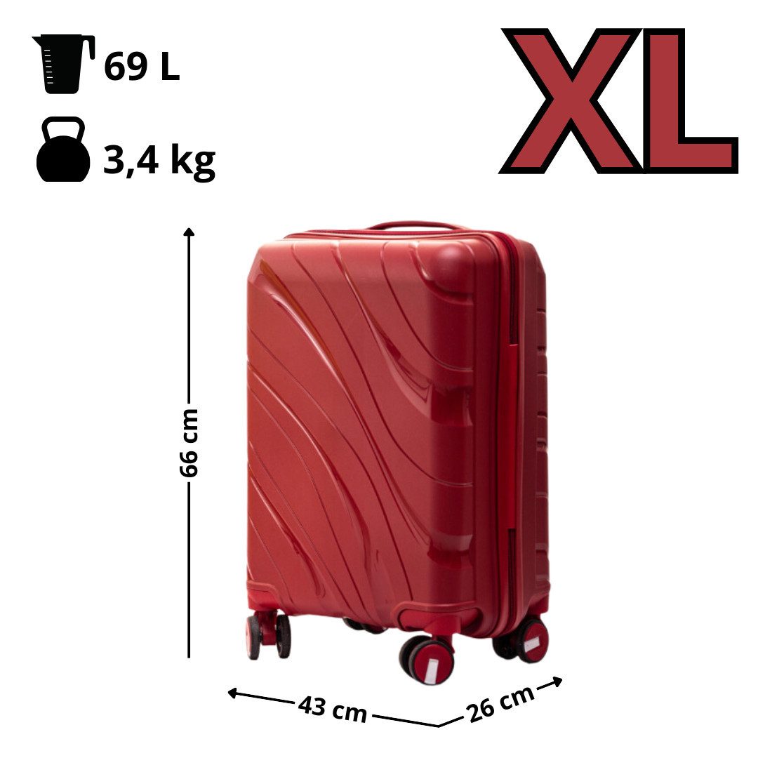 nm_trade Koffer Reisekoffer Hartschalenkoffer Trolley ROT günstig online kaufen