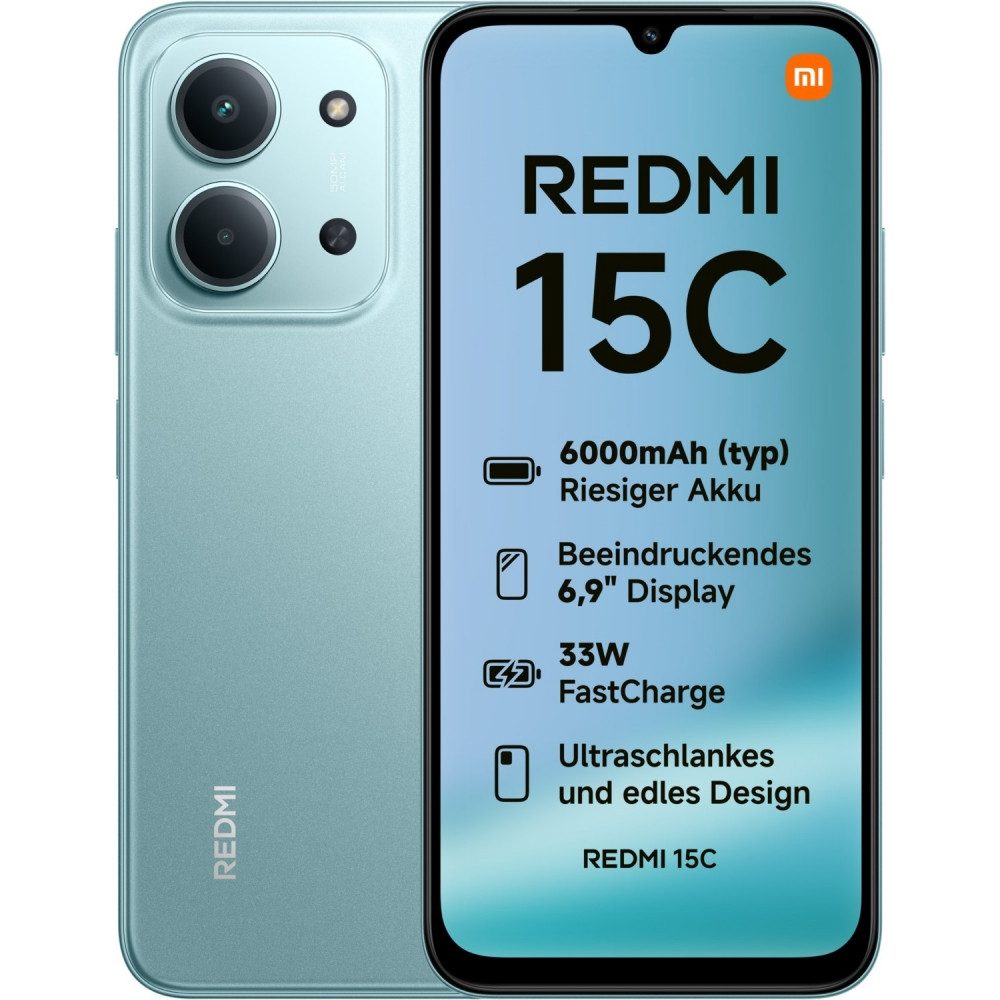 Xiaomi Redmi 15C 128 GB / 4 GB - Smartphone - mint green Smartphone (6,9 Zoll)
