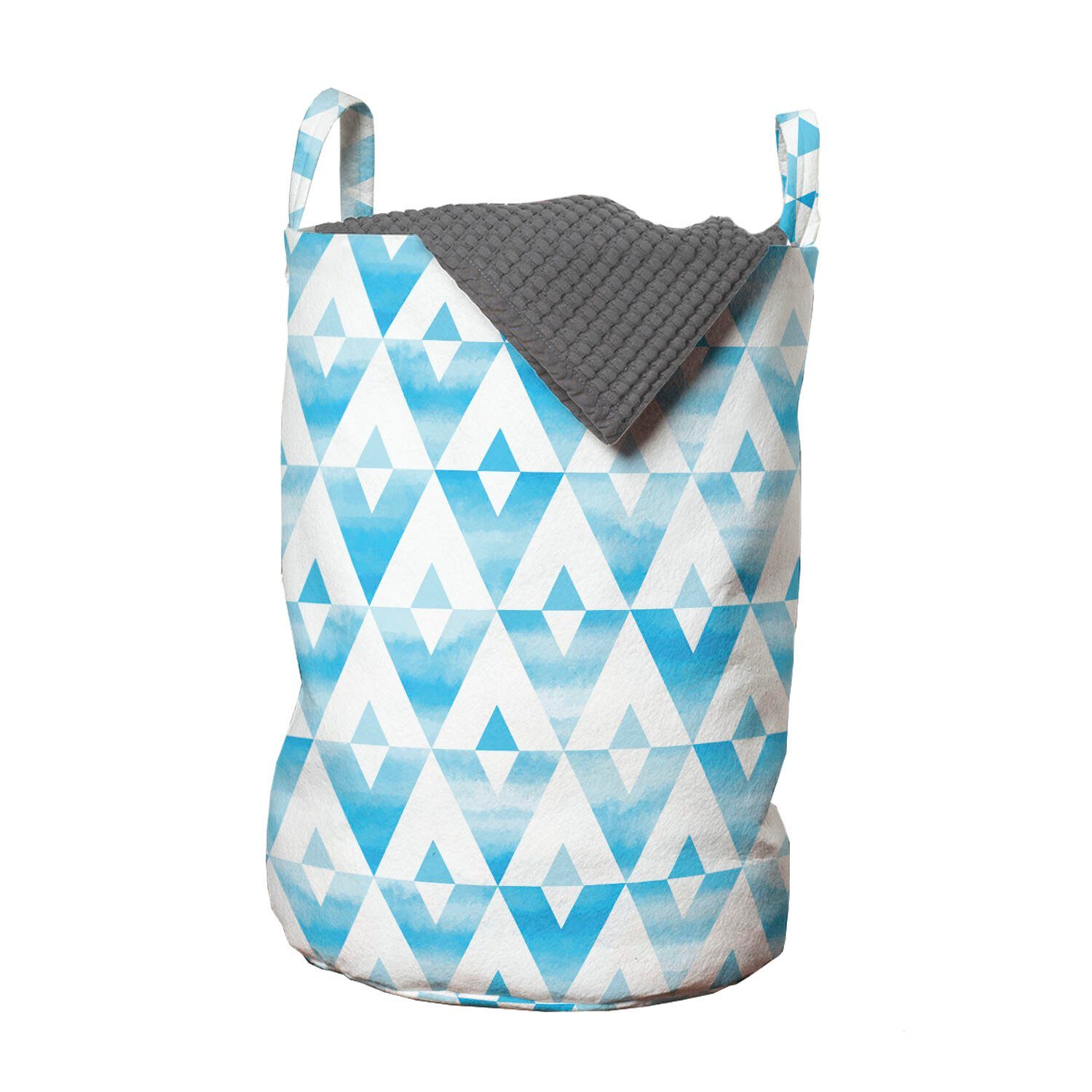 Abakuhaus Wäschesäckchen Wäschekorb mit Griffen Kordelzugverschluss für Waschsalons, Modern Geometrische Form Dreieck