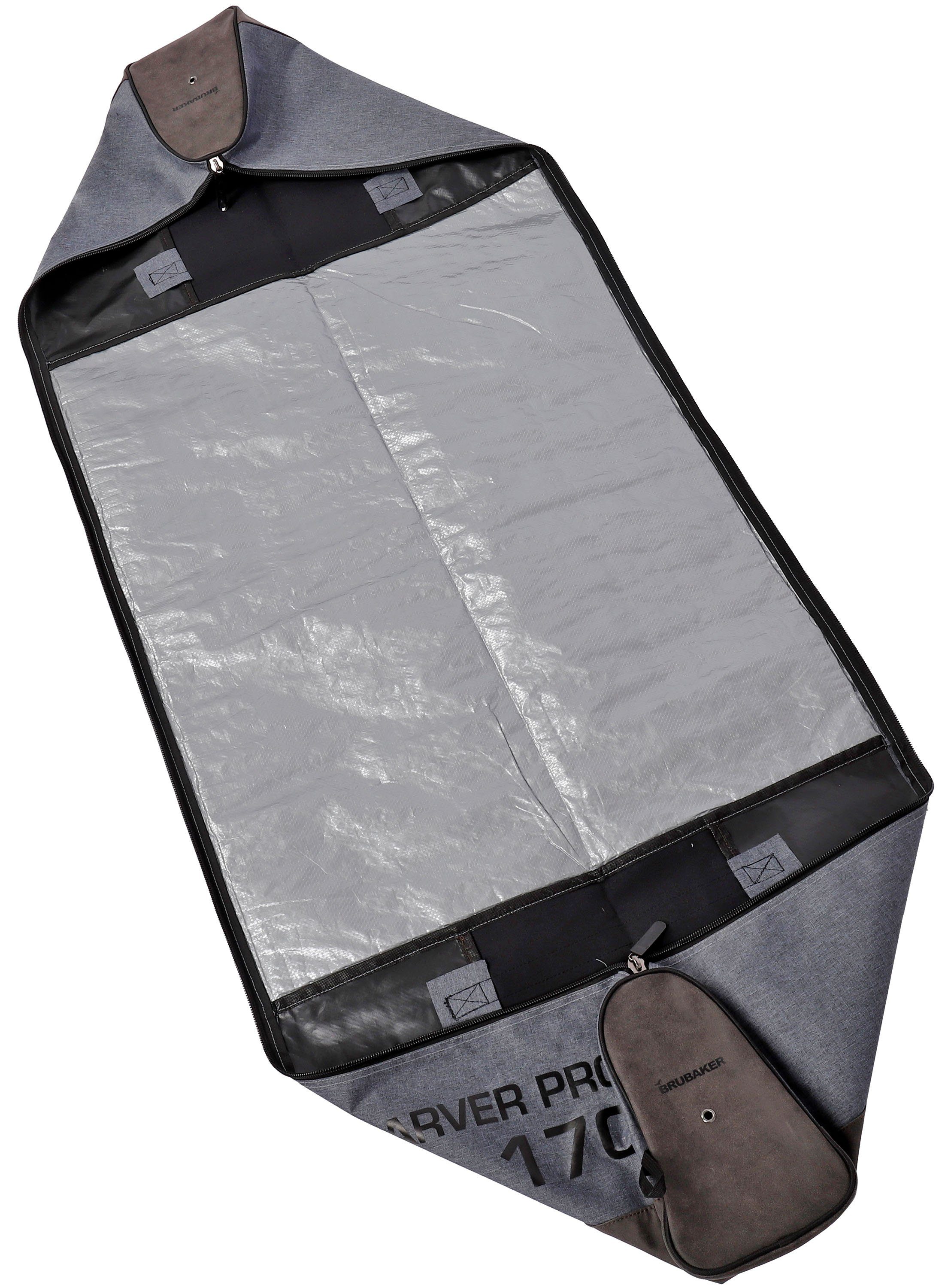 BRUBAKER Skitasche Carver Pro Performance Ski Tasche (Skibag für Skier und Skistöcke, 1-tlg., reißfest und schnittfest), gepolsterter Skisack mit Zipperverschluss