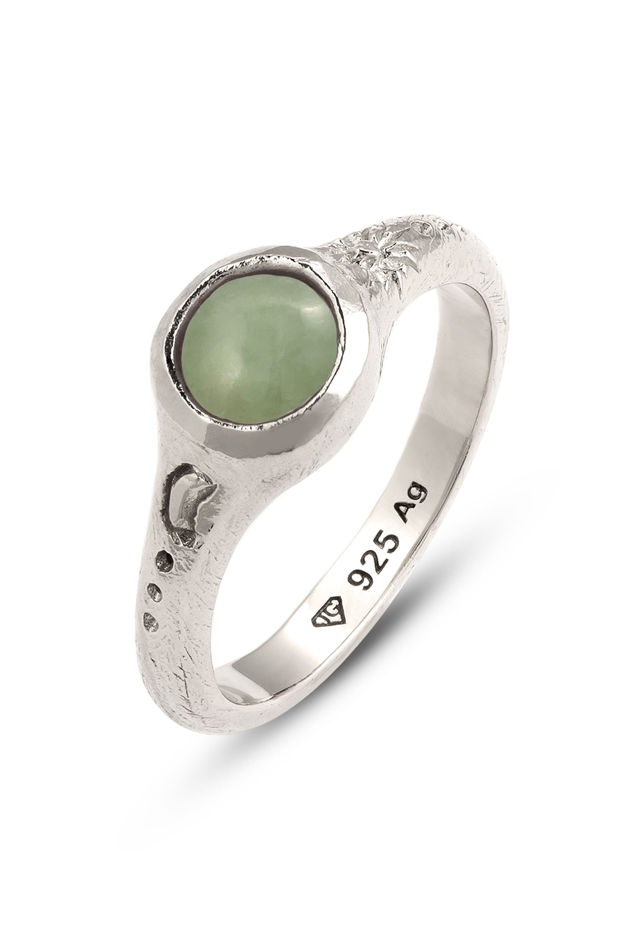 HAZE & GLORY Fingerring Siegelring Sonnenstein Orange 925 Sterling Silber - De La Ray