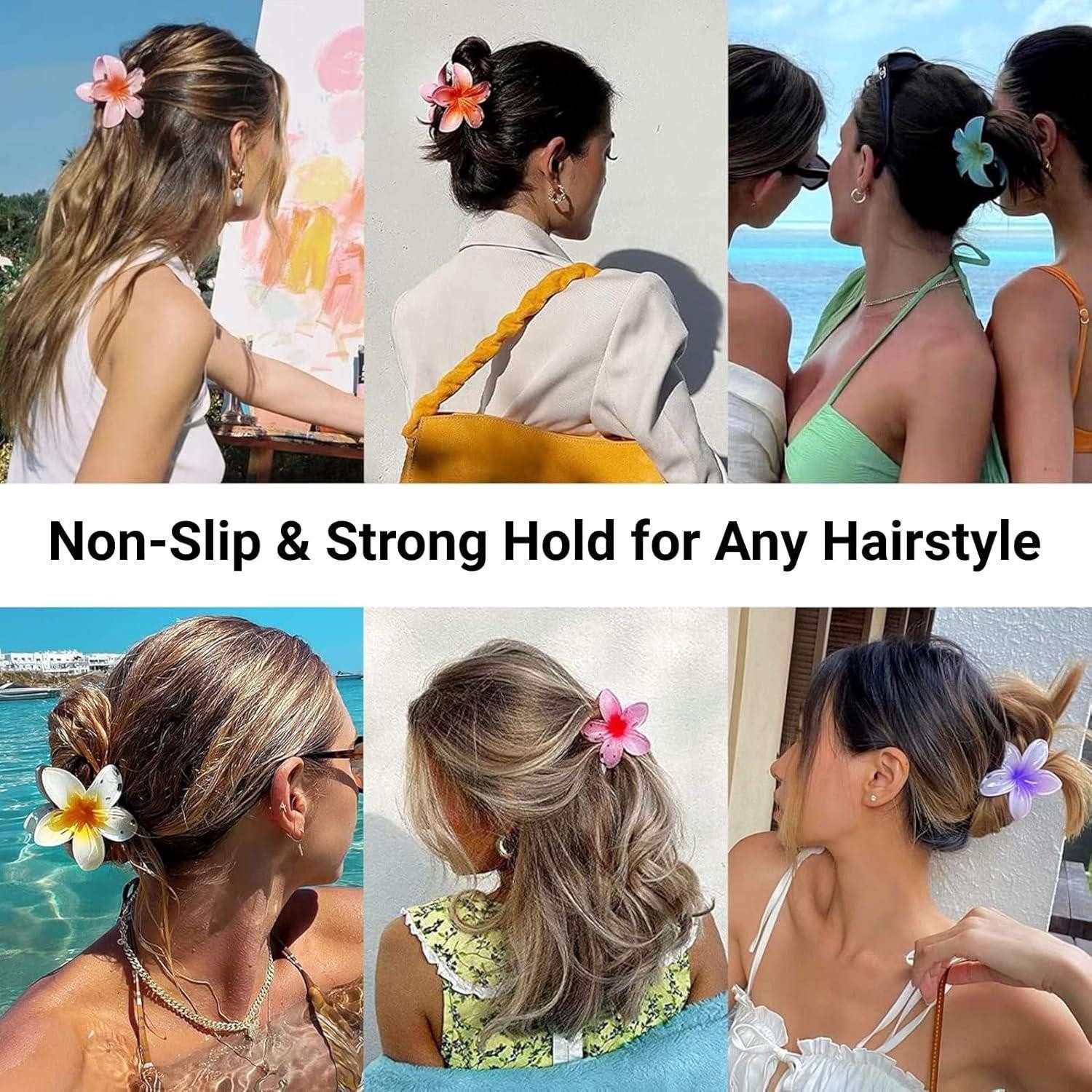 LuxusKollektion Haarspange 6er Set Blumen-Haarspangen in Blütenform aus Acryl - Rutschfest