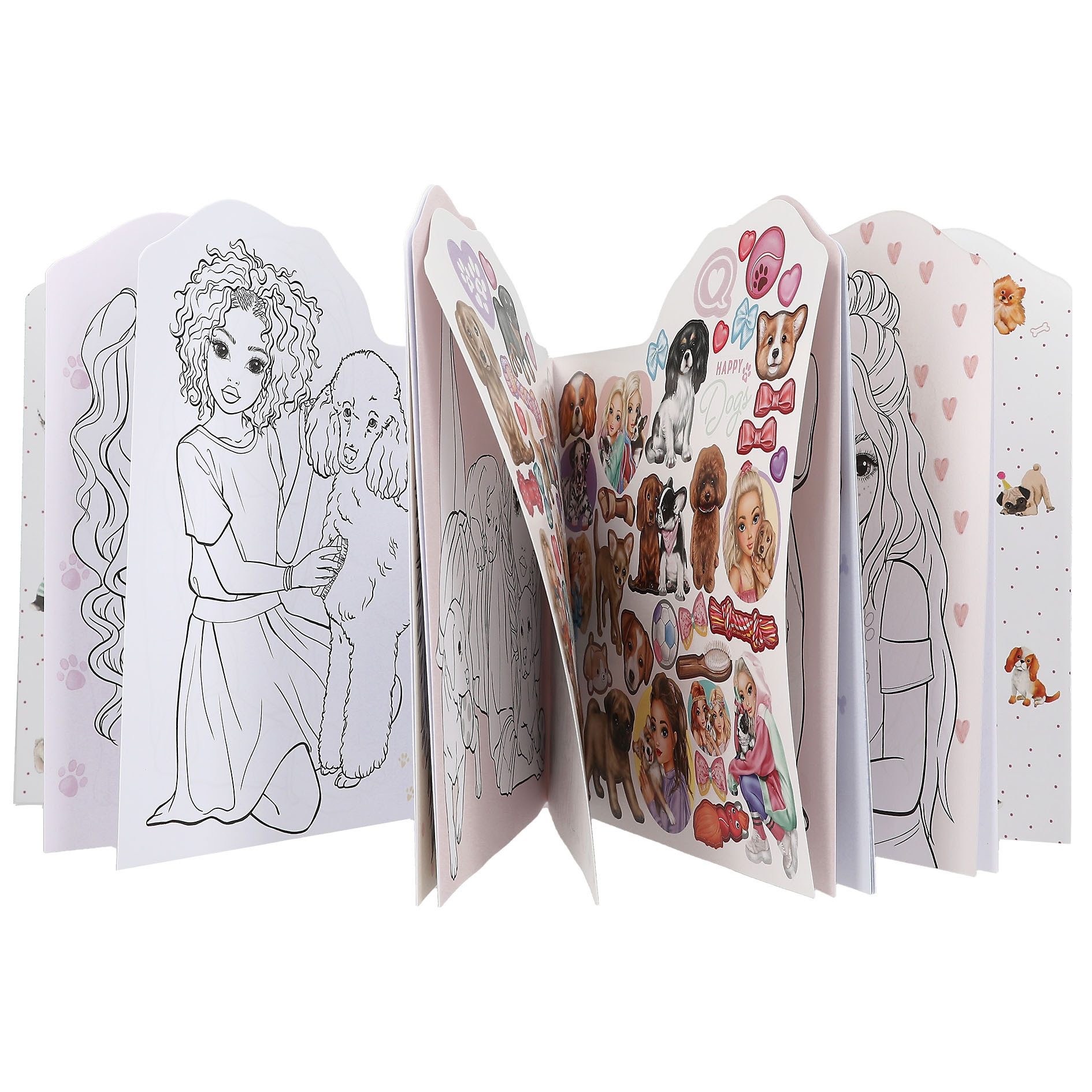 Depesche Schmuckset Top Model Mal- und Stickerbuch Kitty and Doggy, lila, 25 cm, Kreatives Zeichnen und Gestalten mit Stickern – Bild 2 von 4