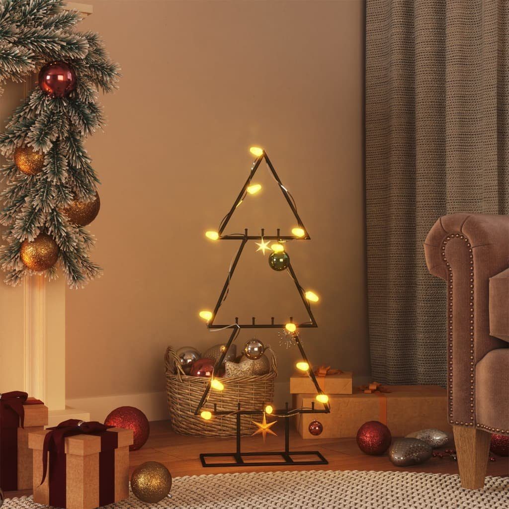 vidaXL Künstlicher Weihnachtsbaum Metall-Weihnachtsbaum Deko Schwarz 60 cm