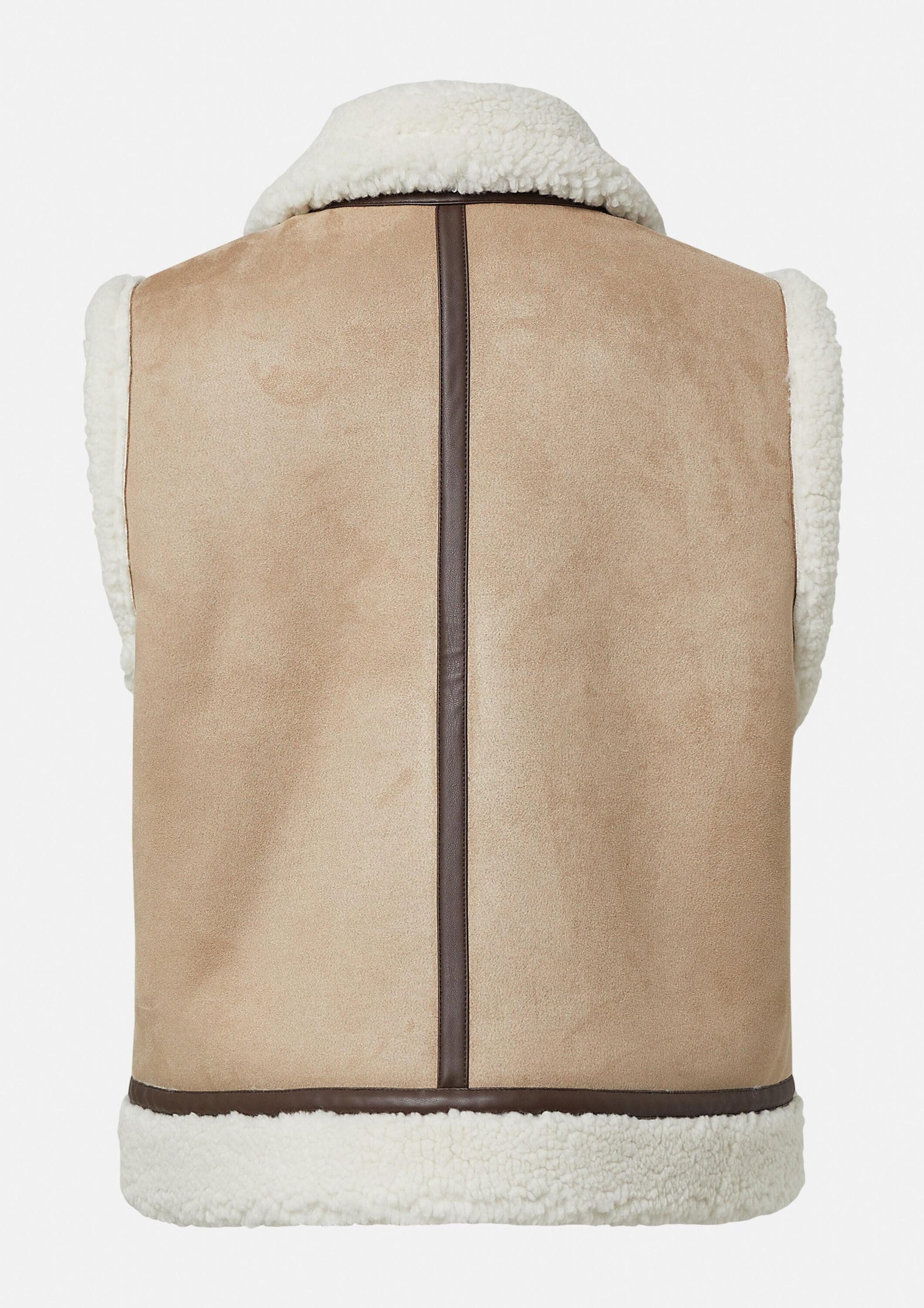 comma Outdoorjacke Outdoor-Weste Weste in Lammfelloptik