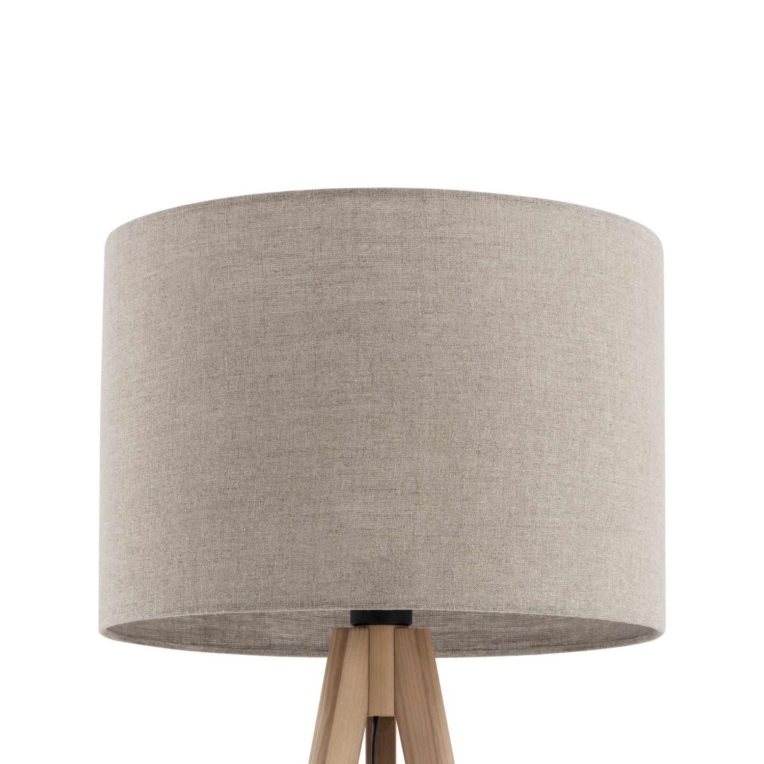 Licht-Erlebnisse Stehlampe NOLAN, ohne Leuchtmittel, Dreibein 145 cm klein Tripod Kiefer Beige E27 Holz Leinen