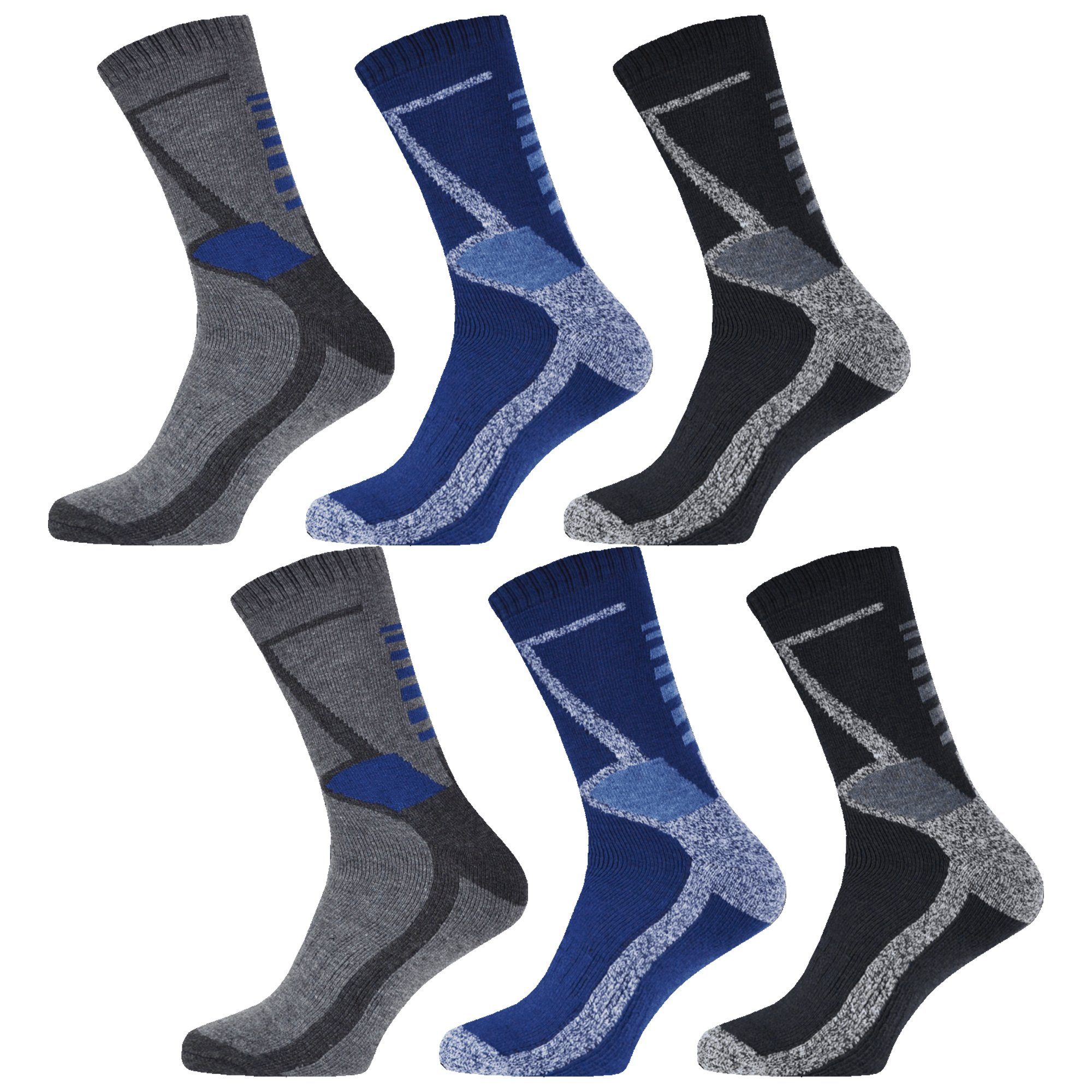 TEXEMP Thermosocken 6-18 Paar Thermo Socken Herren Damen Wintersocken Warme Dicke Strümpfe (6-Paar) Wärmend - Mit Innenfrottee Model 2