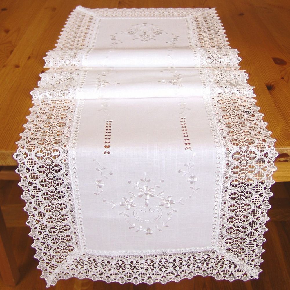 matches21 HOME & HOBBY Tischdecke Tischläufer CORA Spitze & Stickerei Landh günstig online kaufen