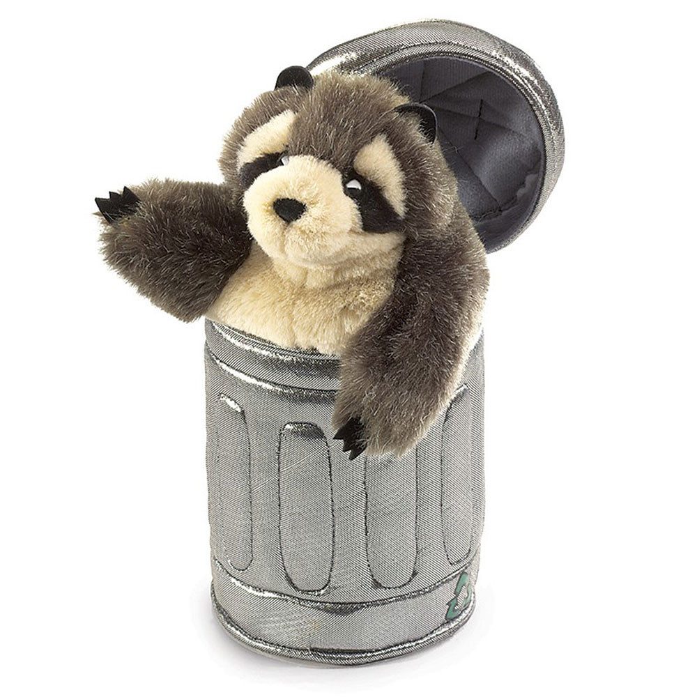 Folkmanis Handpuppen Handpuppe Folkmanis Handpuppe Waschbär in der Tonne 2321 (Packung)