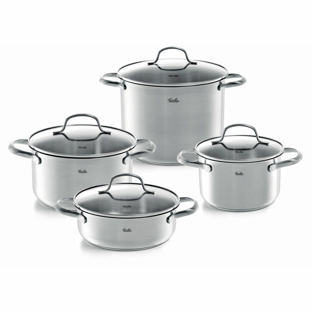 Fissler Topf-Set San Francisco, Edelstahl 18/10 (Set, 4-tlg), mit Glasdeckel